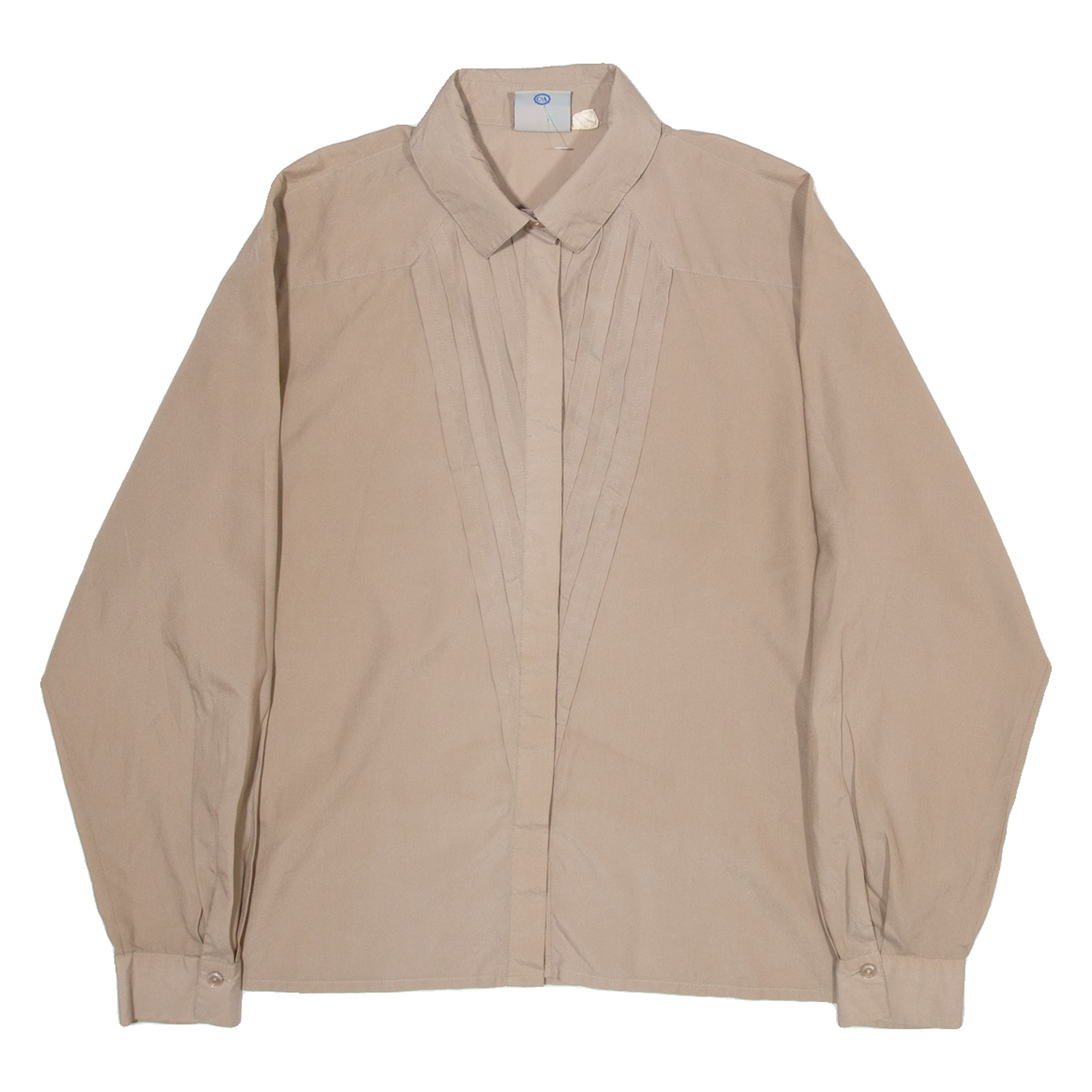 VISION Womens Plain Shirt Brown Long Sleeve S Refurbished - N/A refurbished available on Cerqular