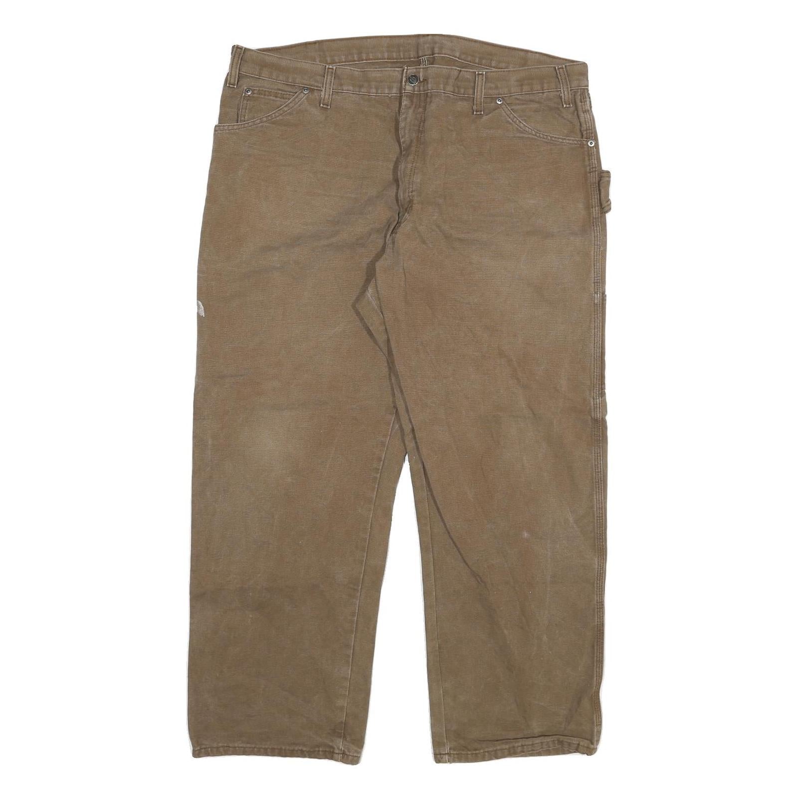 DICKIES Mens Regular Fit Brown Denim W40 L30 Workwear Carpenter Jeans Zip Refurbished - N/A refurbished available on Cerqular