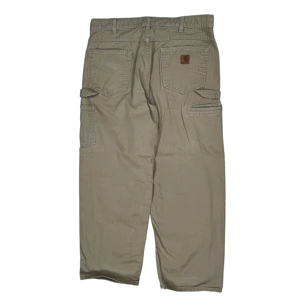Buy Carhartt Carpenter Trousers - 37W 30L Khaki Cotton Refurbished - $87.09 Carhartt Carpenter Trousers - 37W 30L Khaki Cotton Refurbished - Thrifted (note: this is a term often used to describe second- refurbished available on Cerqular