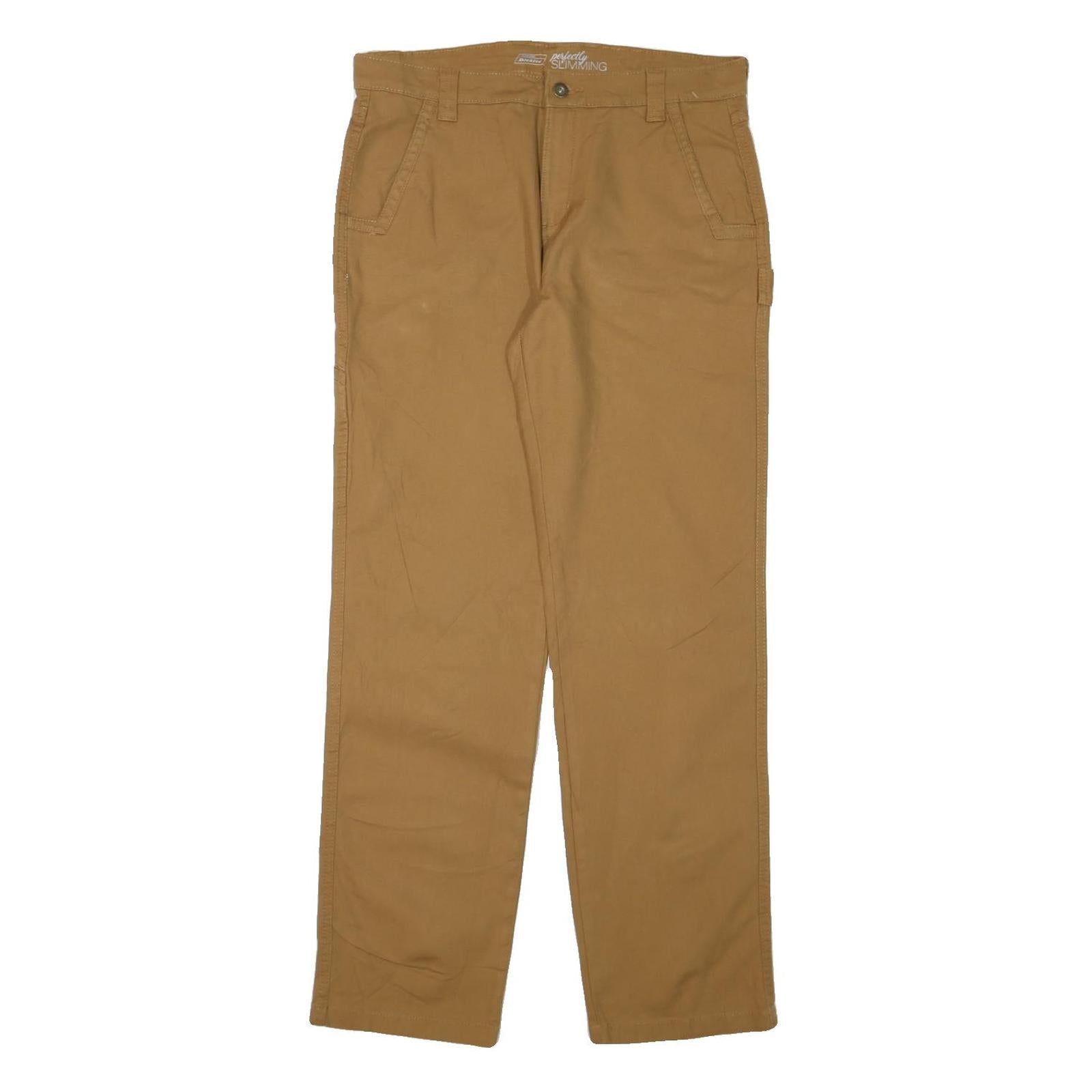 DICKIES Mens Cotton Blend Slim Beige Workwear Trousers W32 L31 Zip Pocket Refurbished - N/A refurbished available on Cerqular