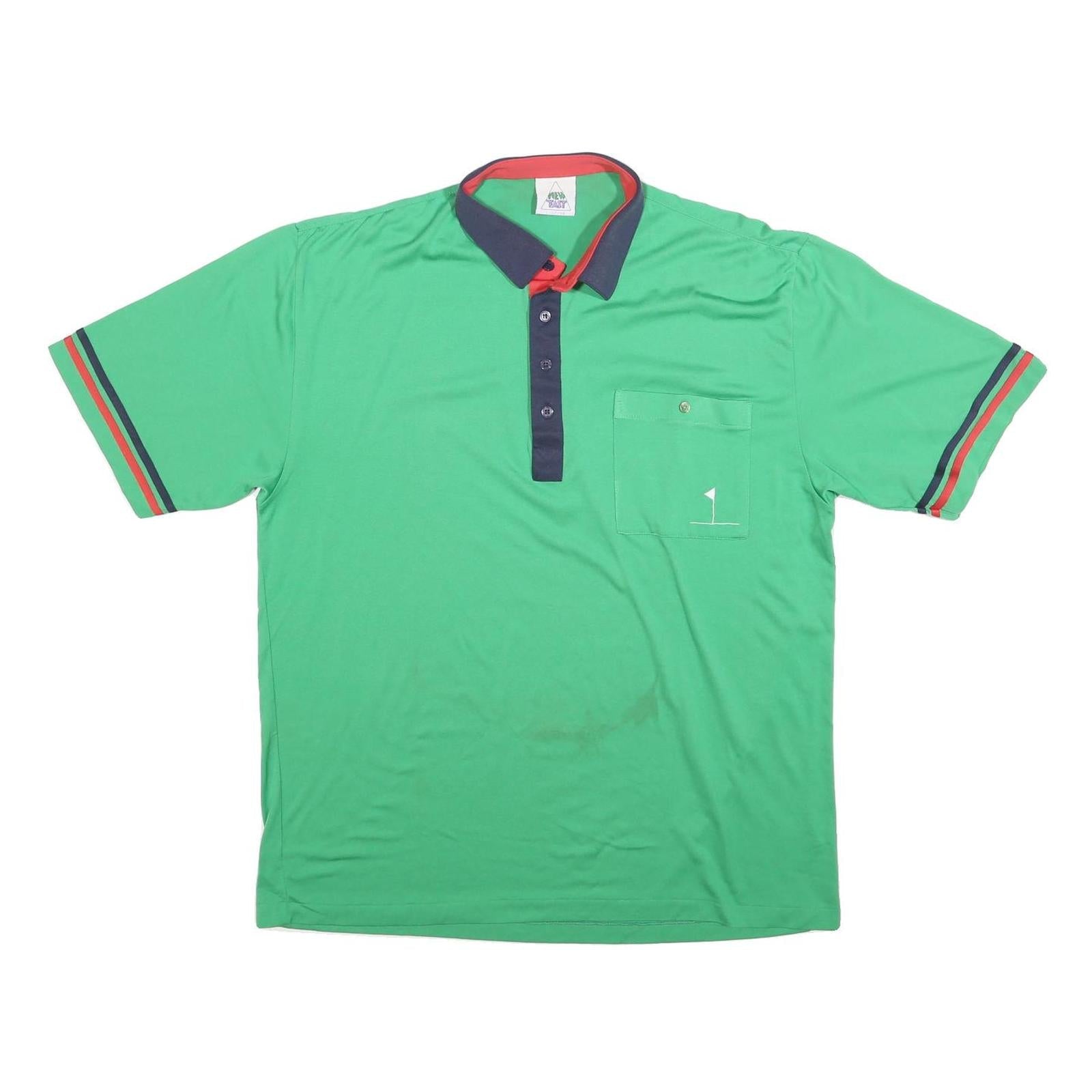 NEW FAST Mens Green Navy & Red Short Sleeve Plain L Cotton Blend Polo Shirt Refurbished - N/A refurbished available on Cerqular