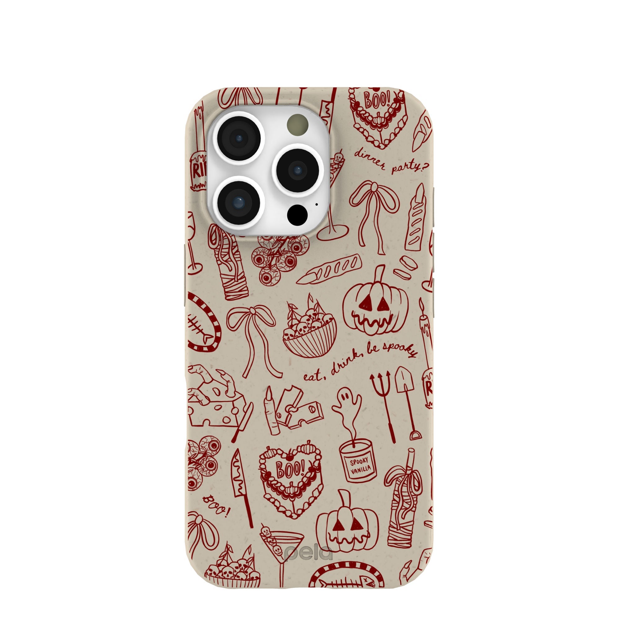 London Fog Spooky Dinner Party iPhone 16 Pro Case Refurbished - Pela Case refurbished available on Cerqular