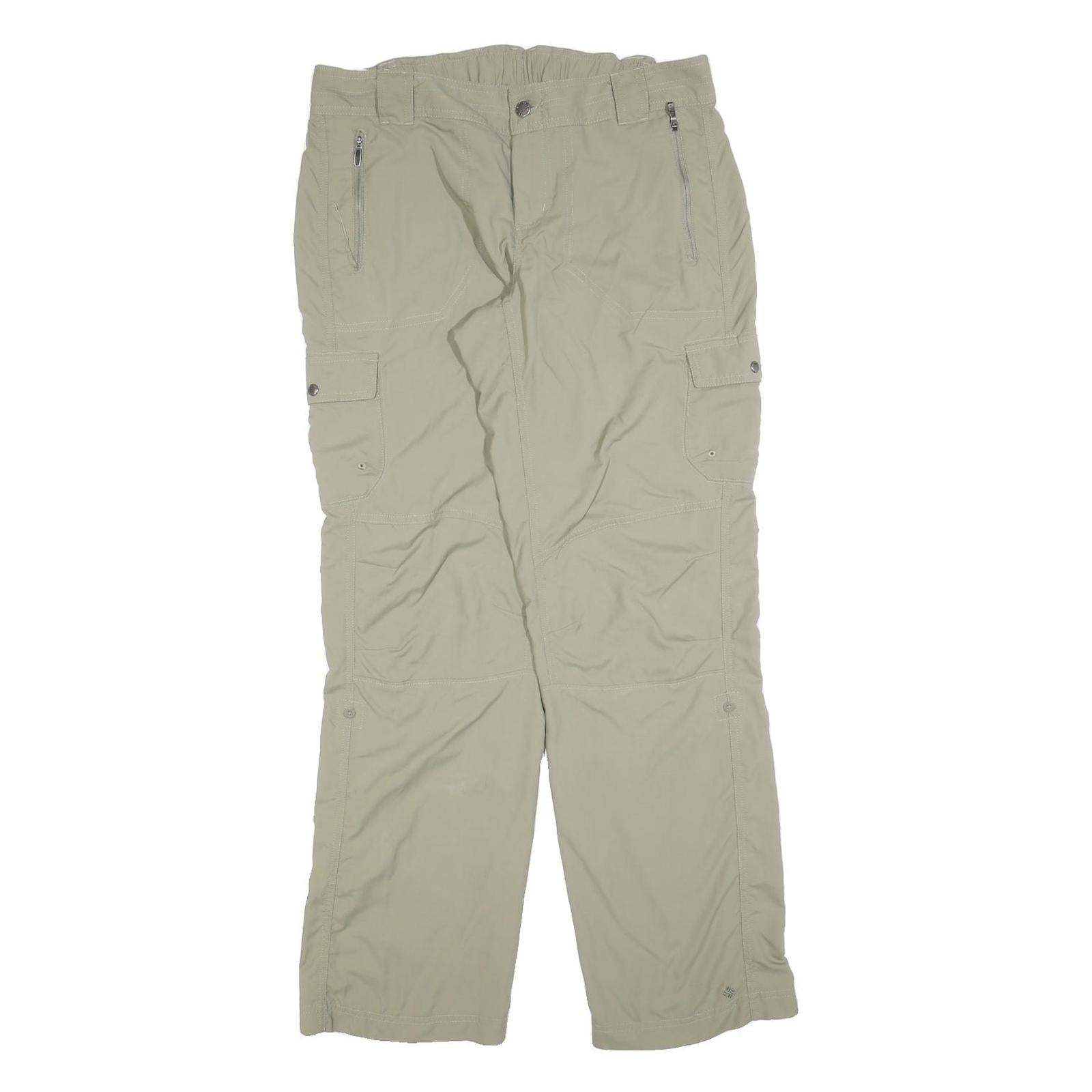 COLUMBIA Mens Regular Beige Cargo Trousers W34 L32 Outdoor Zip Pocket Utility Refurbished - N/A refurbished available on Cerqular