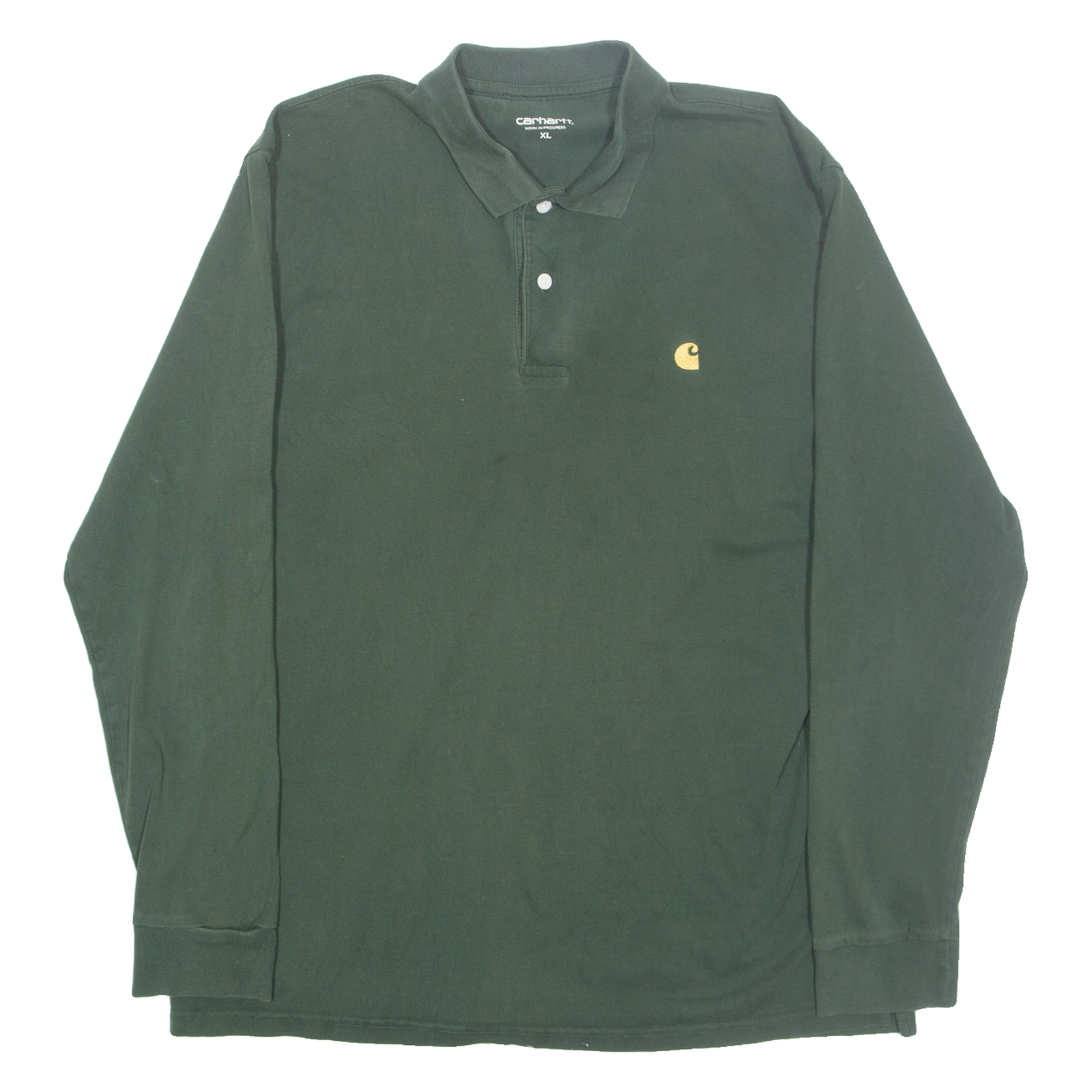 CARHARTT Mens Polo Shirt Green Long Sleeve XL Refurbished - N/A refurbished available on Cerqular