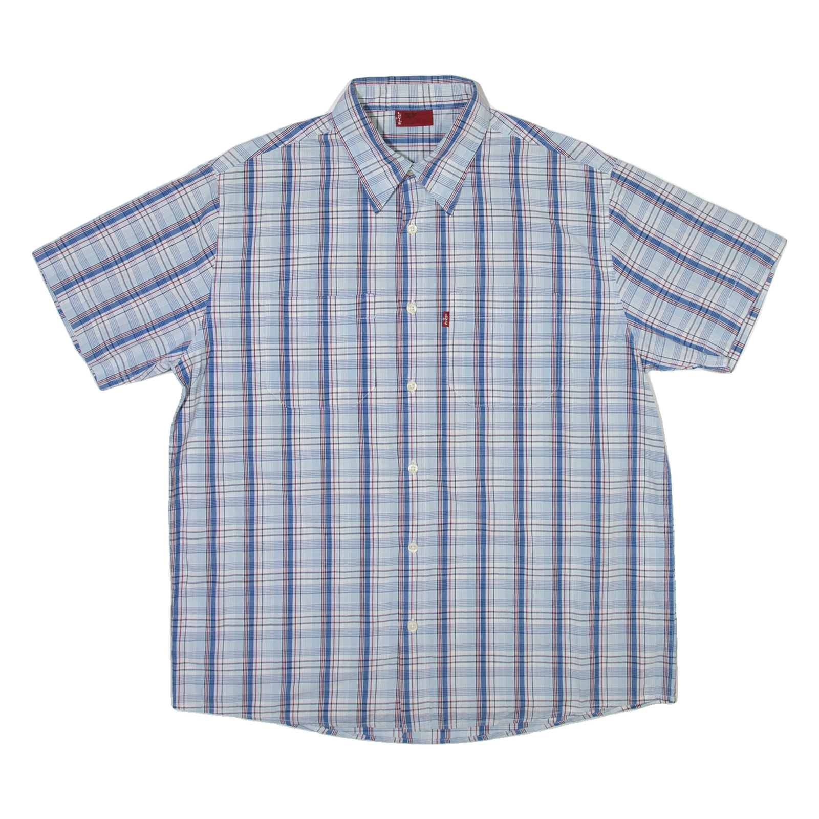 LEVI'S Mens Shirt Blue Check L Refurbished - N/A refurbished available on Cerqular