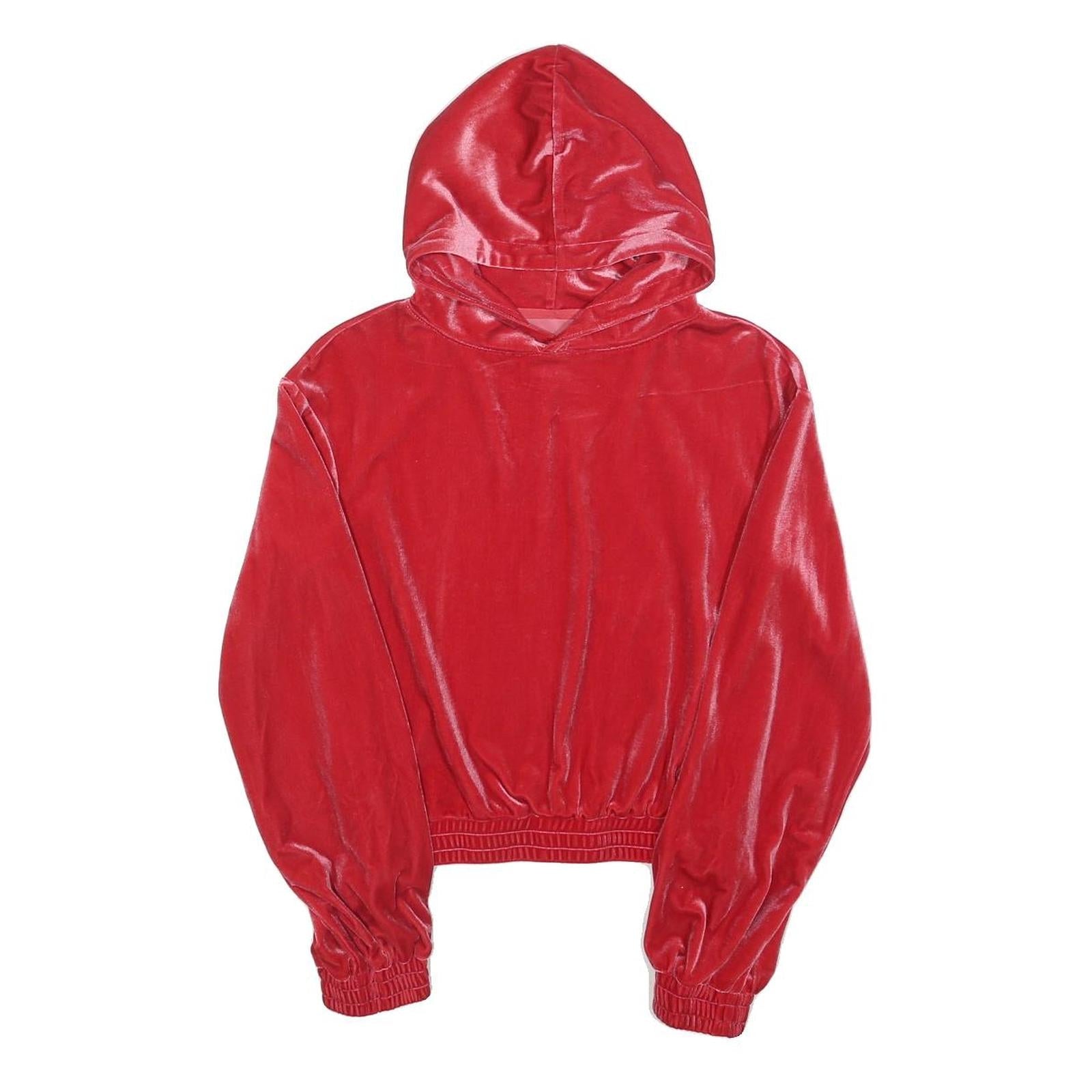 Womens Red Hoodie Pullover XS Velvet Style Casual Comfort Refurbished - N/A refurbished available on Cerqular