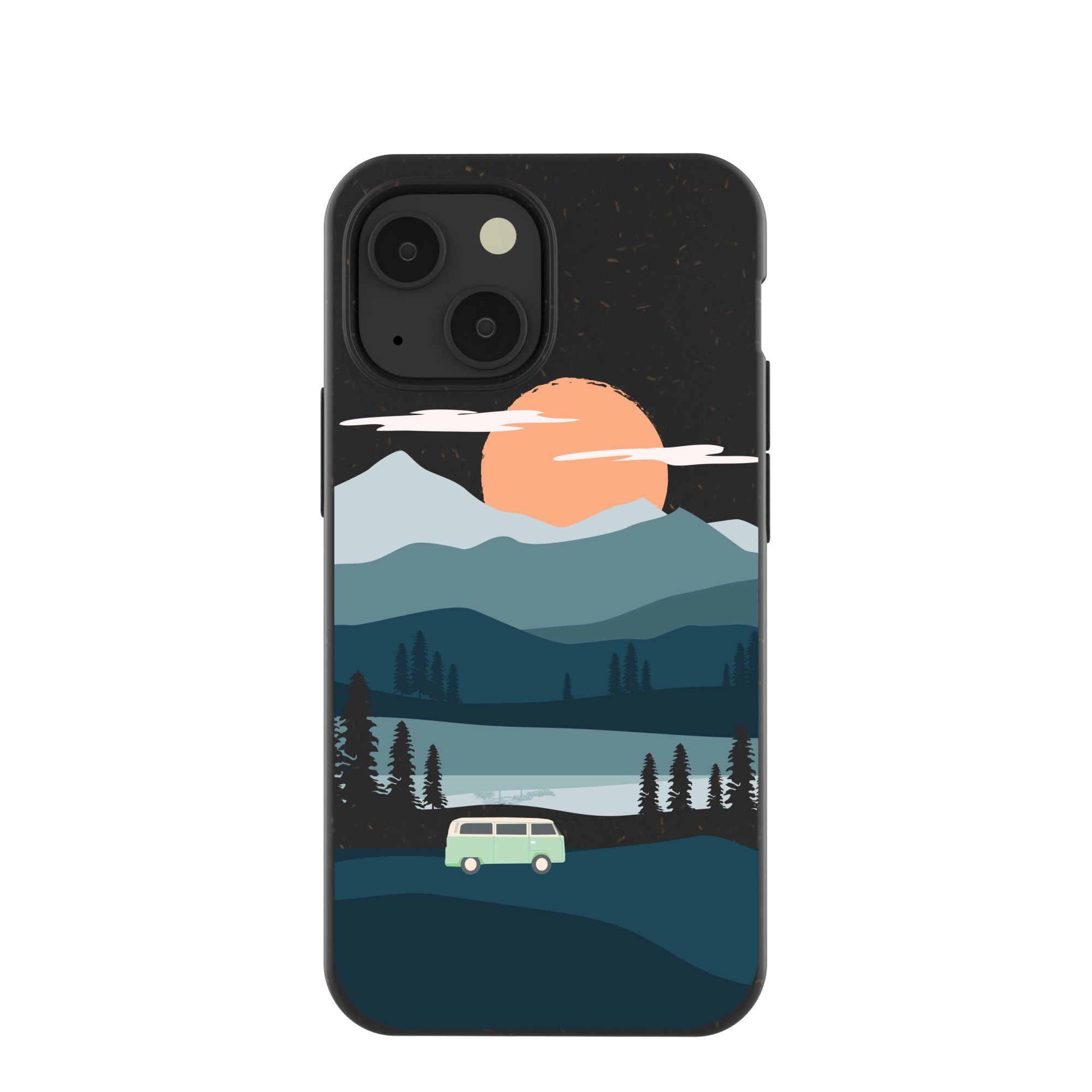 Black Digital Nomad iPhone 13 Mini Case Refurbished - Pela Case refurbished available on Cerqular