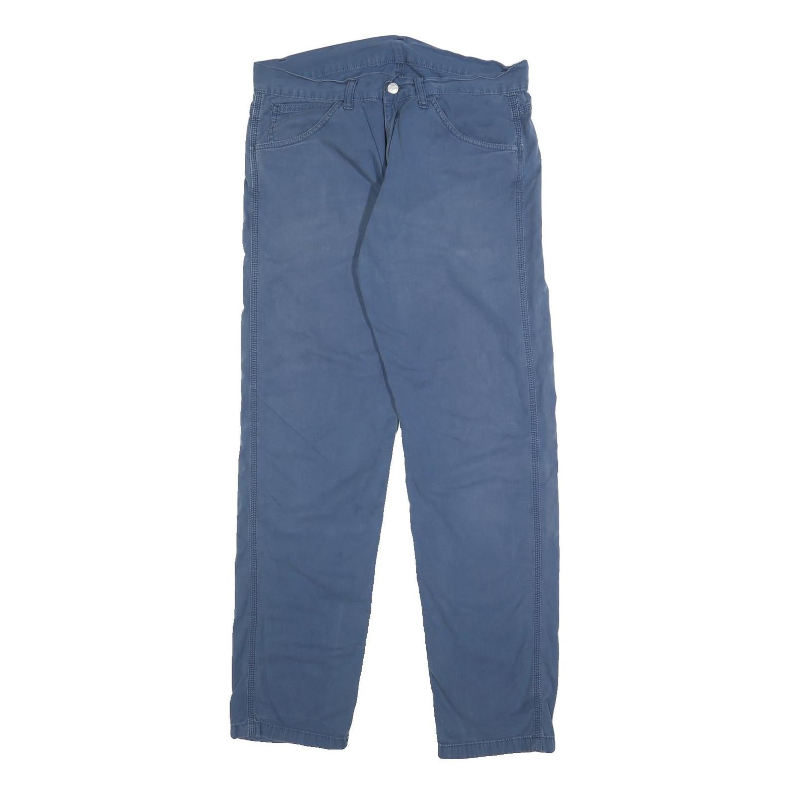CARHARTT Mens Cotton Blue Regular Straight Trousers Zip W32 L31 Classic Workwear Refurbished - N/A refurbished available on Cerqular