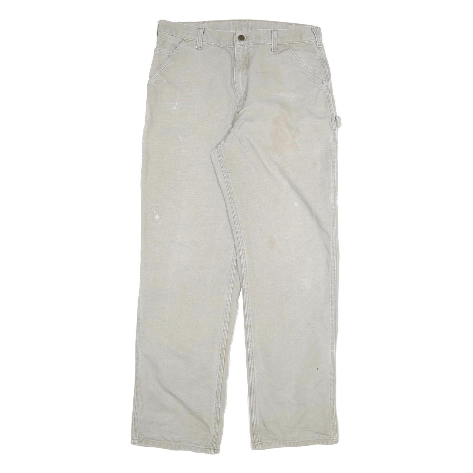CARHARTT Mens Relaxed Straight Beige Denim Light W32 L32 Workwear Pants Refurbished - N/A refurbished available on Cerqular