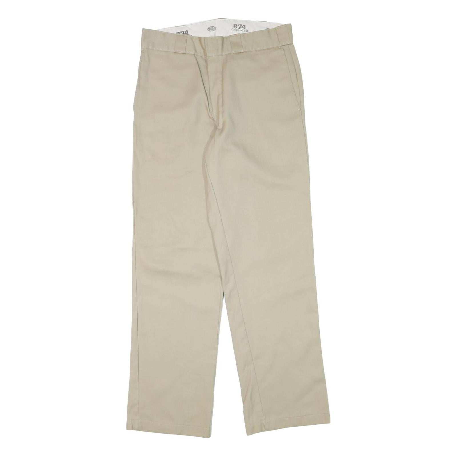 DICKIES Mens Cotton Blend Beige Regular Fit Straight Leg Trousers W30 L31 Refurbished - N/A refurbished available on Cerqular