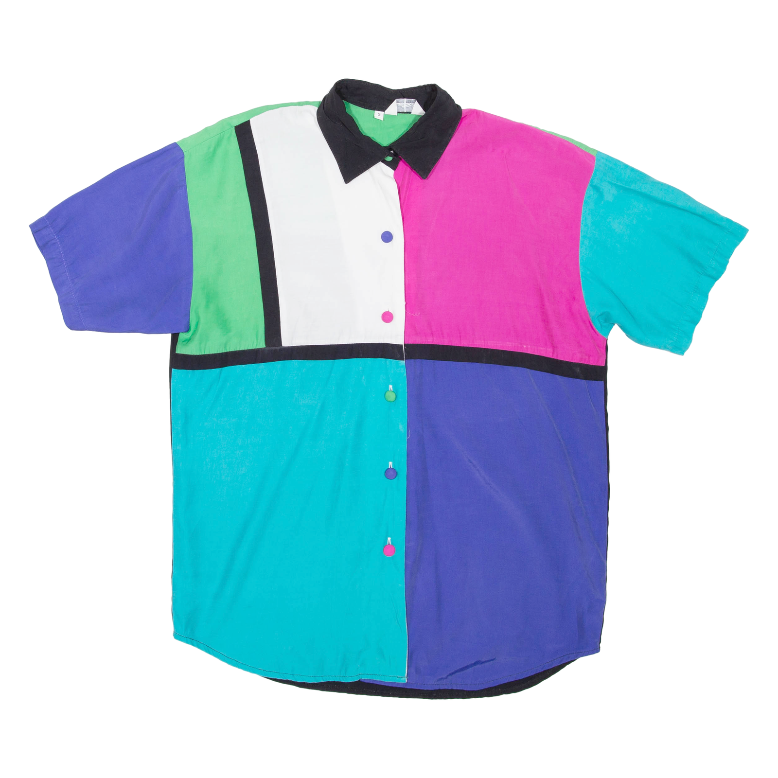 Womens Shirt Black Collared Colourblock S Refurbished - N/A refurbished available on Cerqular