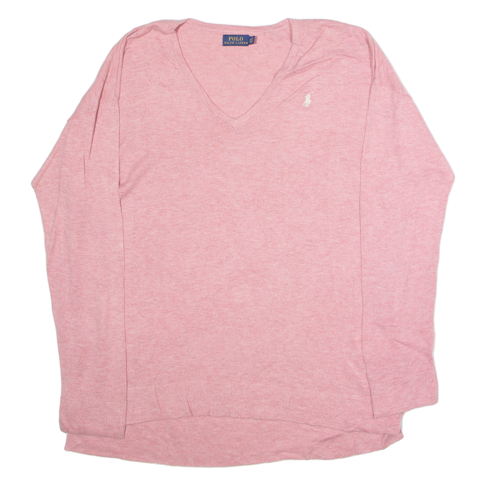 POLO RALPH LAUREN Womens Jumper Red V-Neck Tight Knit XL Refurbished - N/A refurbished available on Cerqular
