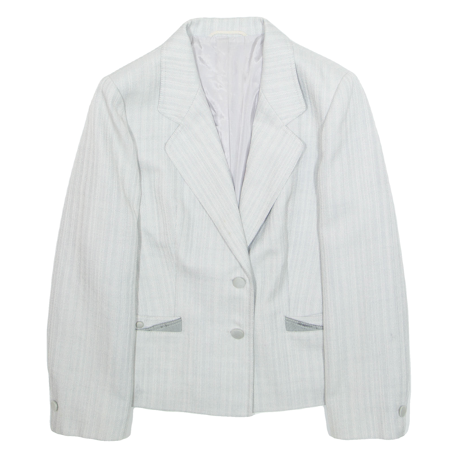 Womens Blazer Jacket Grey Striped M Refurbished - N/A refurbished available on Cerqular