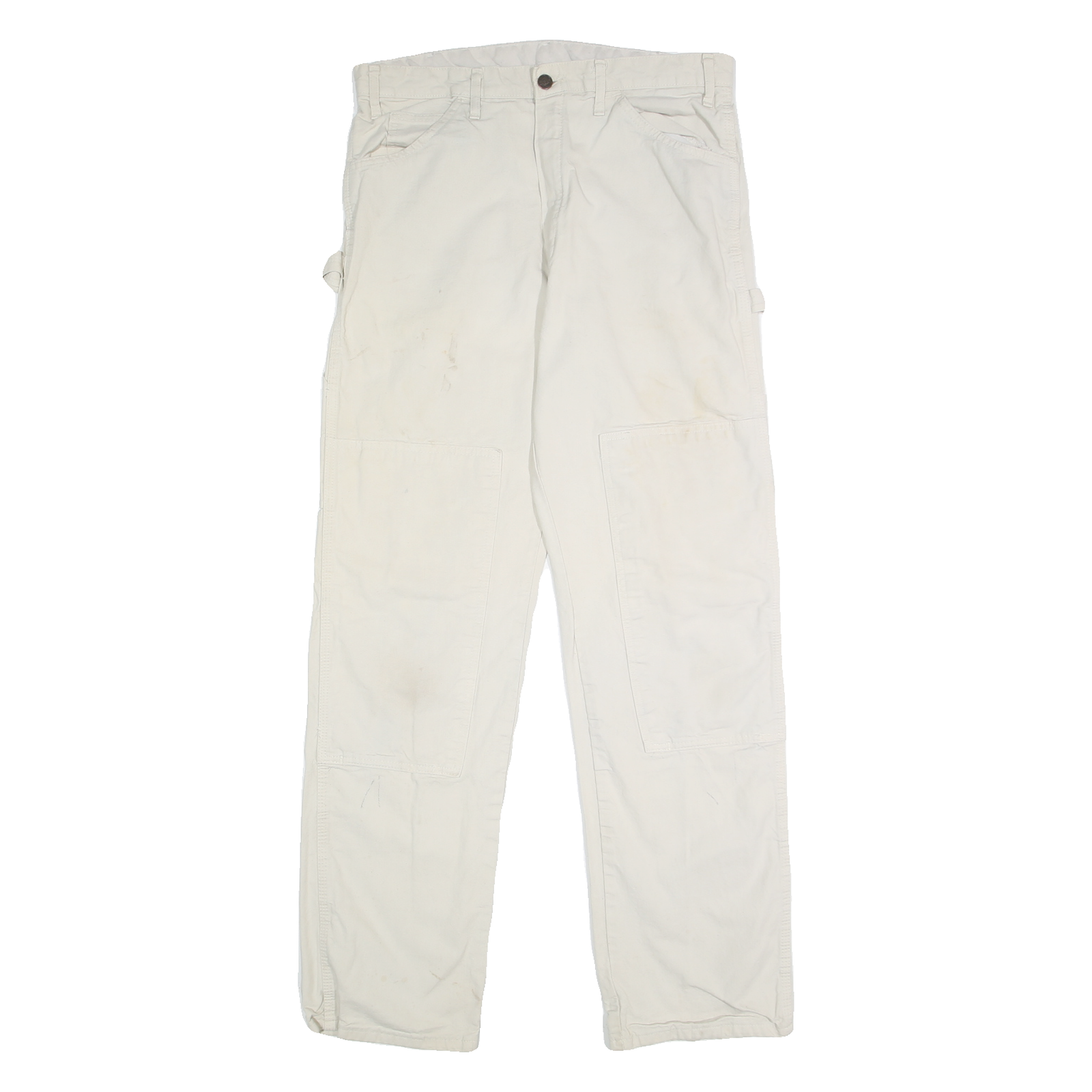DICKIES Mens Cotton White Relaxed Straight Trousers W34 L34 Workwear Casual Refurbished - N/A refurbished available on Cerqular