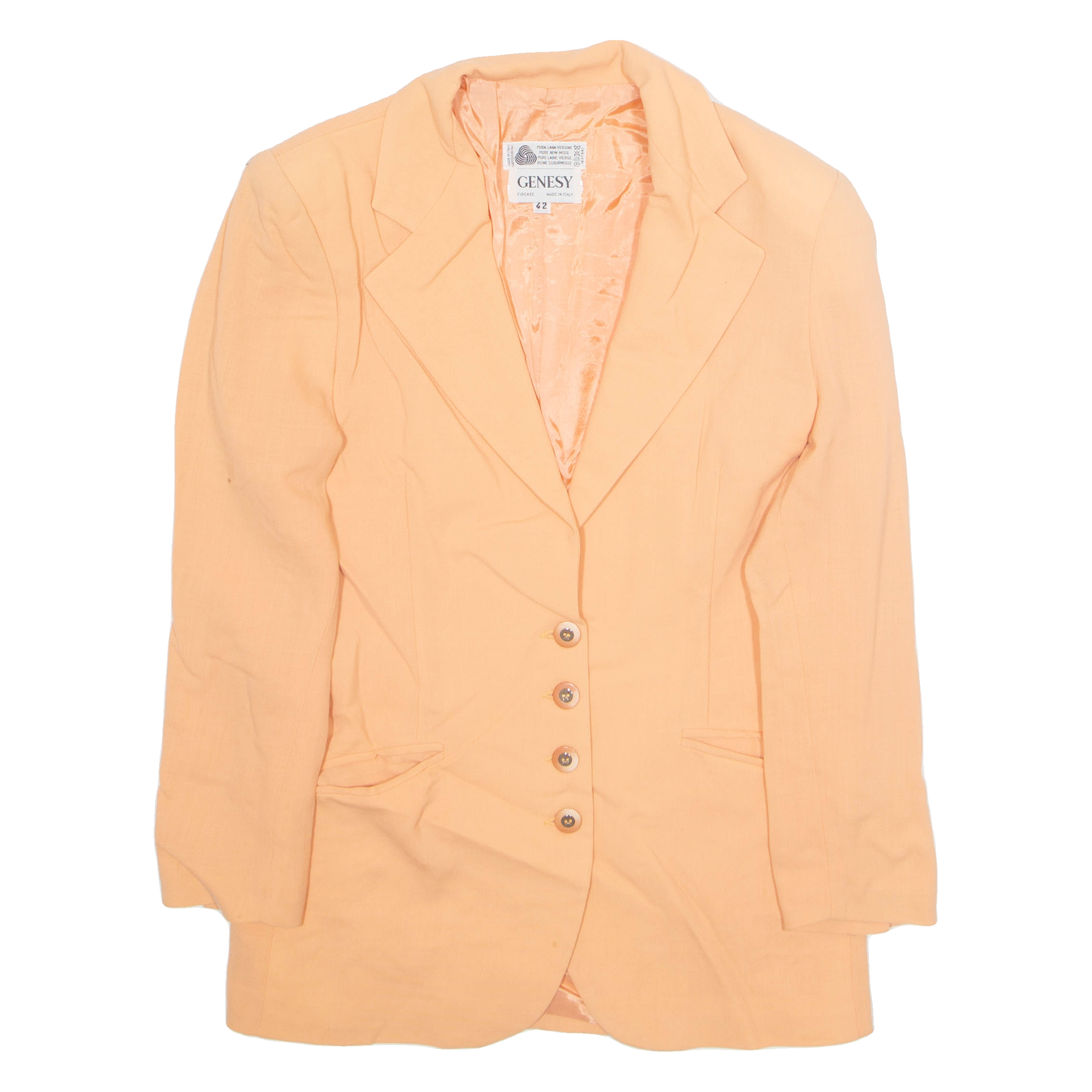 GENESY Womens Blazer Jacket Orange Wool M Refurbished - N/A refurbished available on Cerqular