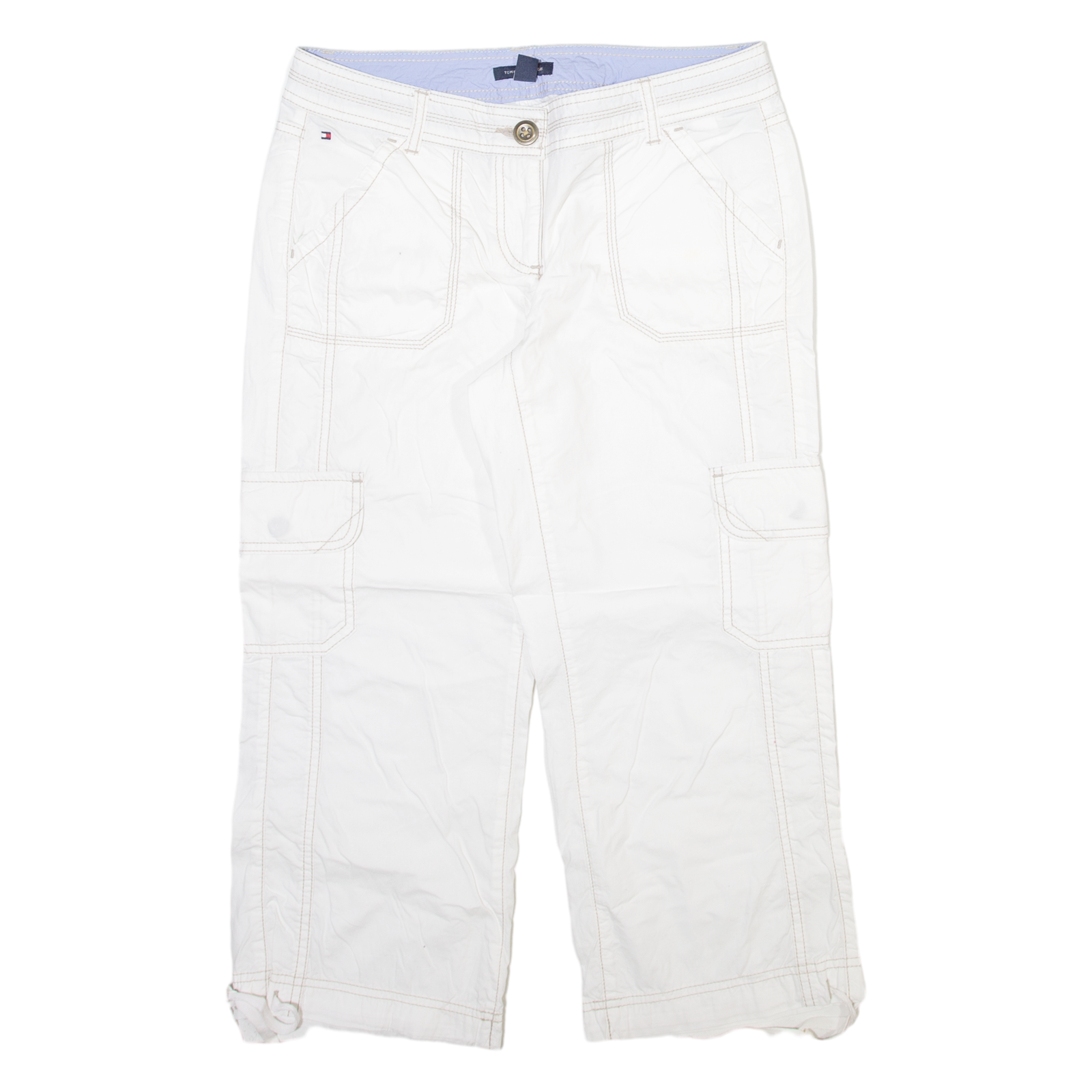 TOMMY HILFIGER Three Quarters Womens Trousers White Regular Straight W30 L22 Refurbished - N/A refurbished available on Cerqular