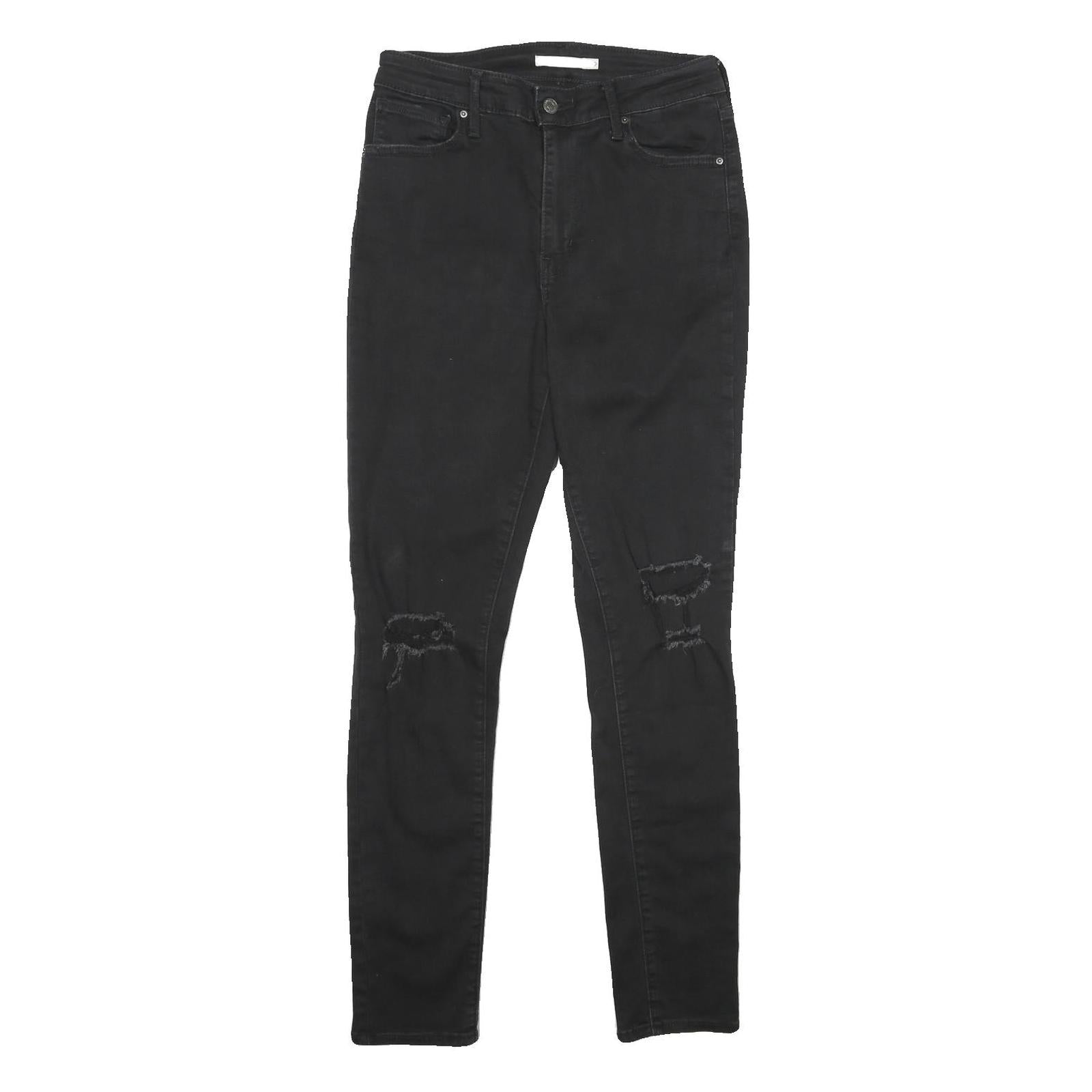 LEVI'S 721 High Rise Skinny Womens Black Slim Denim W29 L30 Ripped Knee Jeans Refurbished - N/A refurbished available on Cerqular