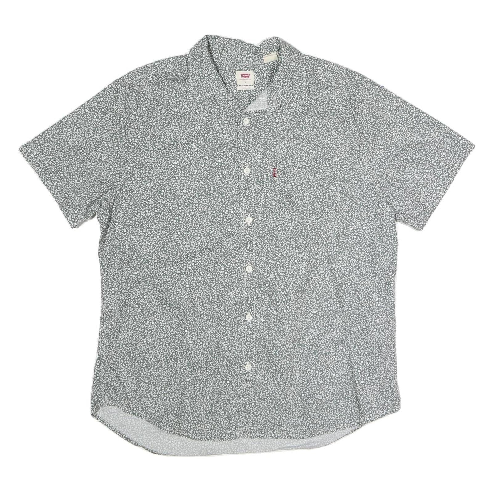 Buy LEVI'S Mens Grey & White Floral Pattern Shirt L Cotton Blend Short Sleeve Refurbished - $35.09 LEVI'S Mens Grey & White Floral Pattern Shirt L Cotton Blend Short Sleeve Refurbished - N/A refurbished available on Cerqular