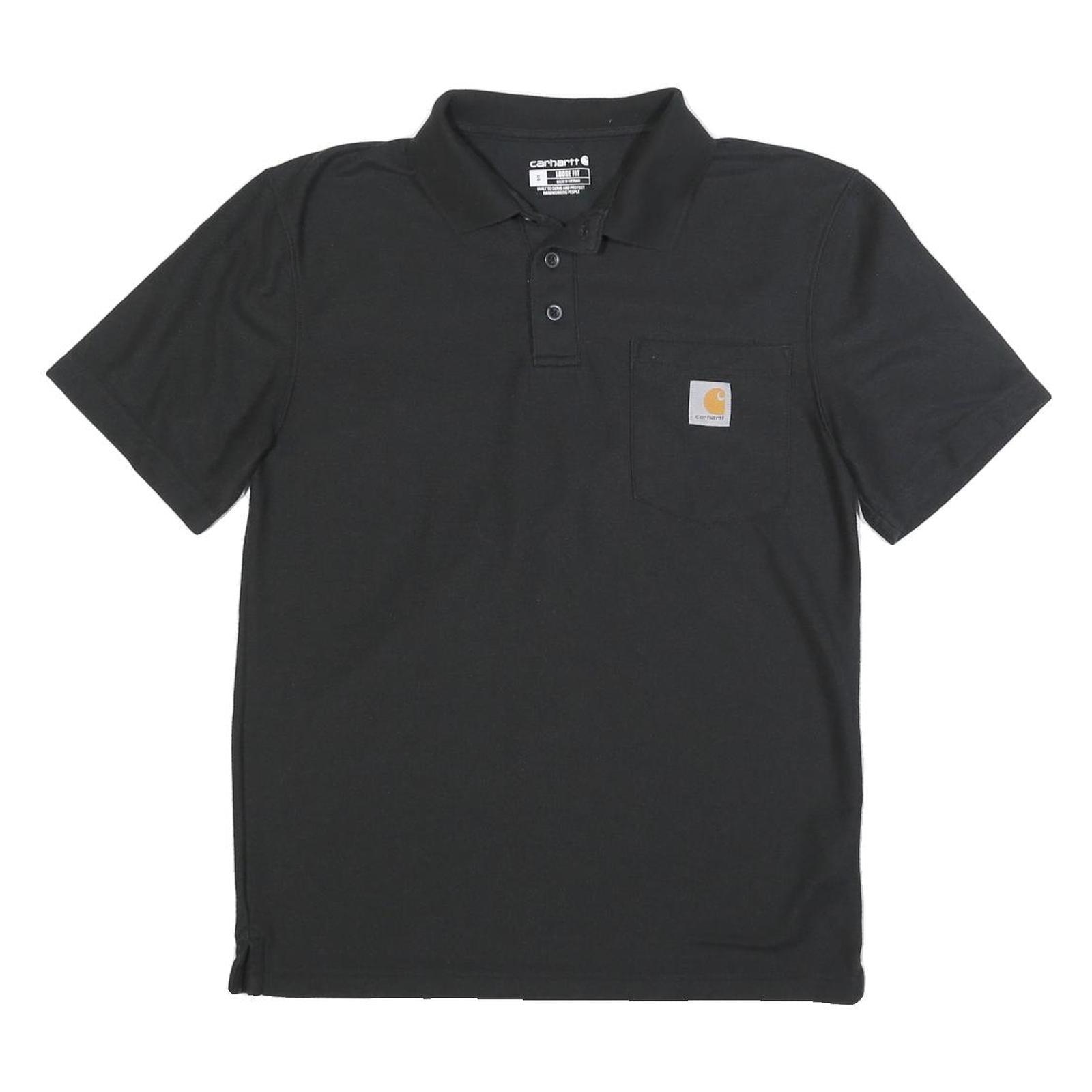 CARHARTT Mens Black Short Sleeve Plain S Cotton Blend Polo Shirt Workwear Refurbished - N/A refurbished available on Cerqular