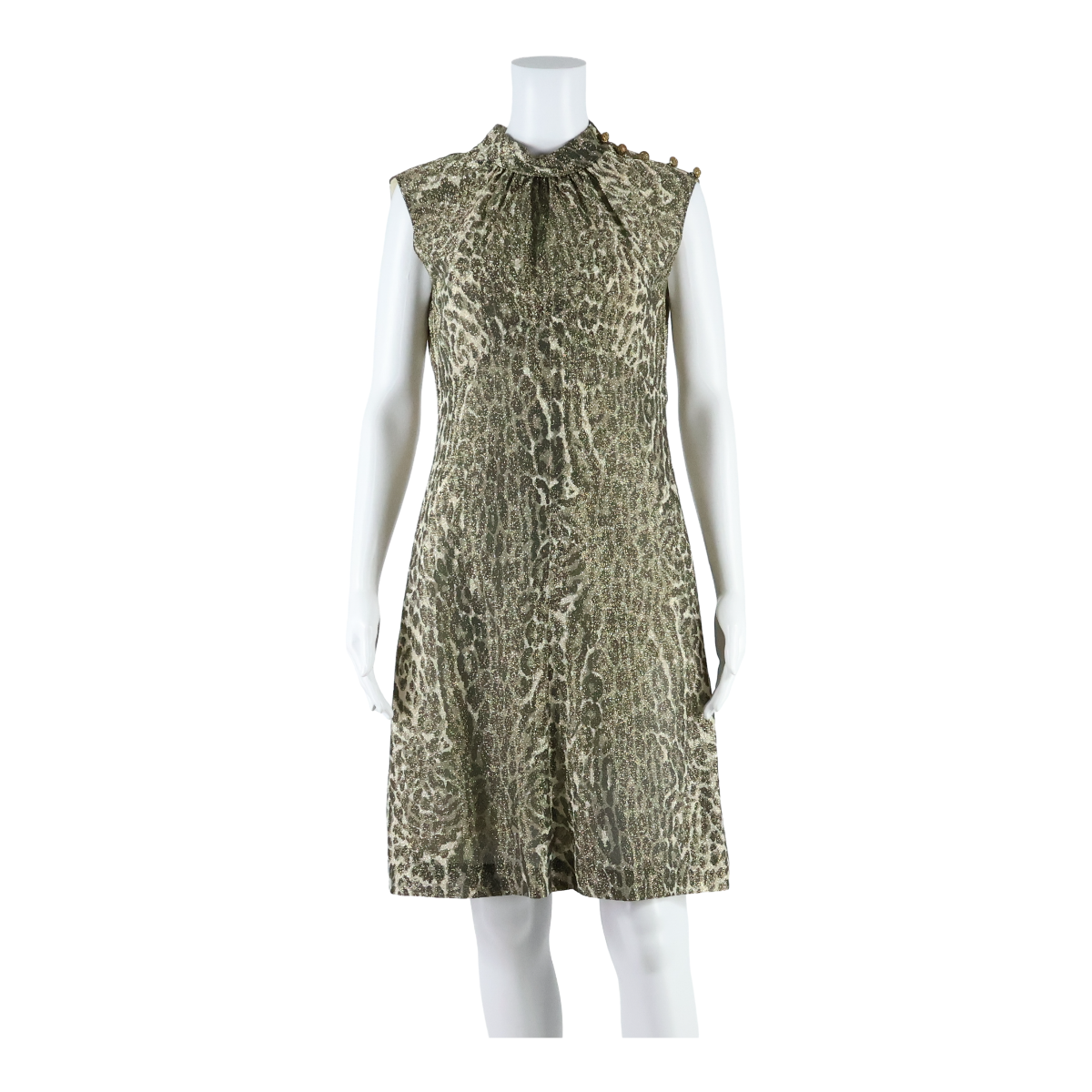 S MODELL Glitter Lined Womens A-Line Dress Brown Animal Print Knee Length S Refurbished - N/A refurbished available on Cerqular
