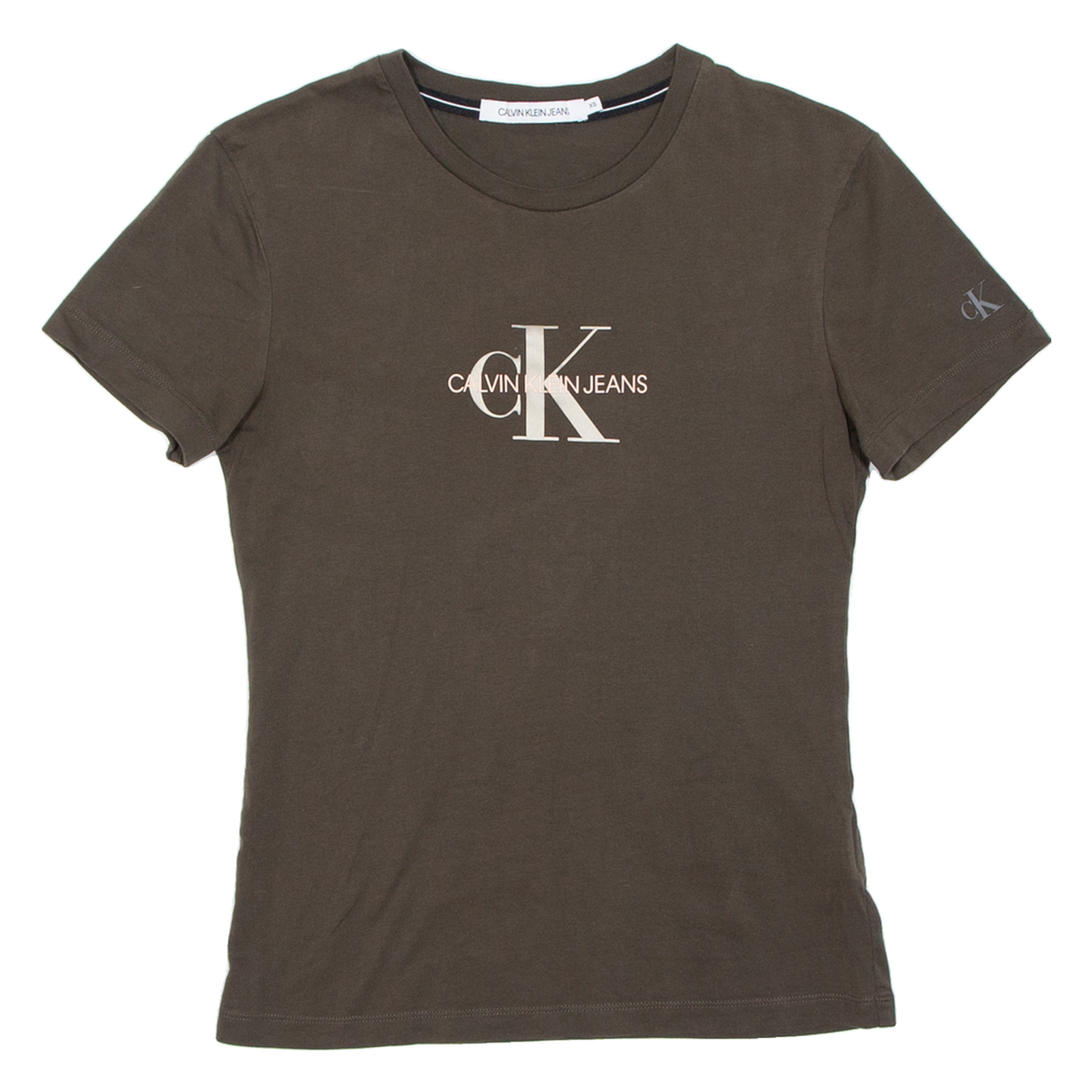 CALVIN KLEIN JEANS Womens T-Shirt Green XS Refurbished - N/A refurbished available on Cerqular