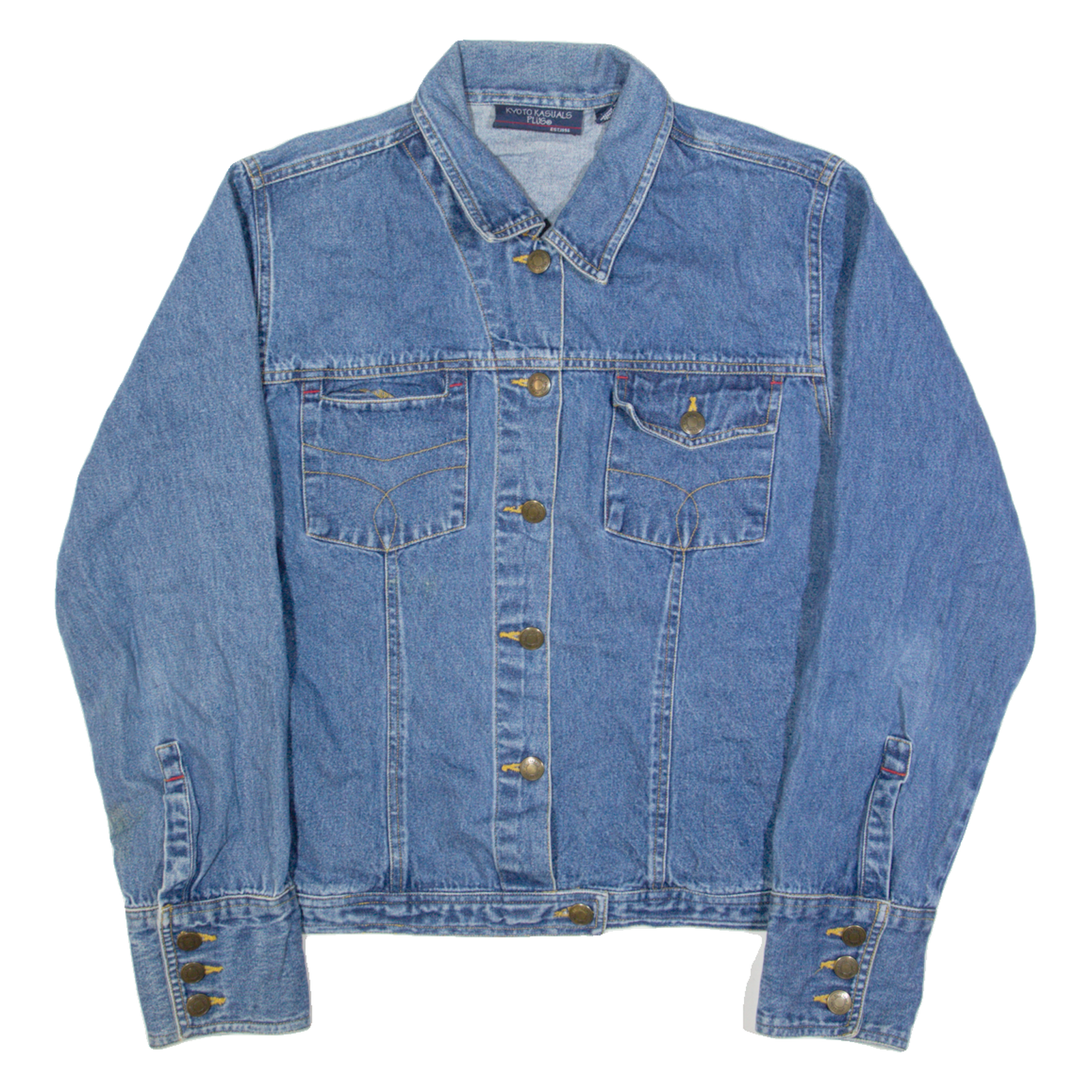 KYOTO KASUALS Womens Denim Jacket Blue 90s L Refurbished - N/A refurbished available on Cerqular
