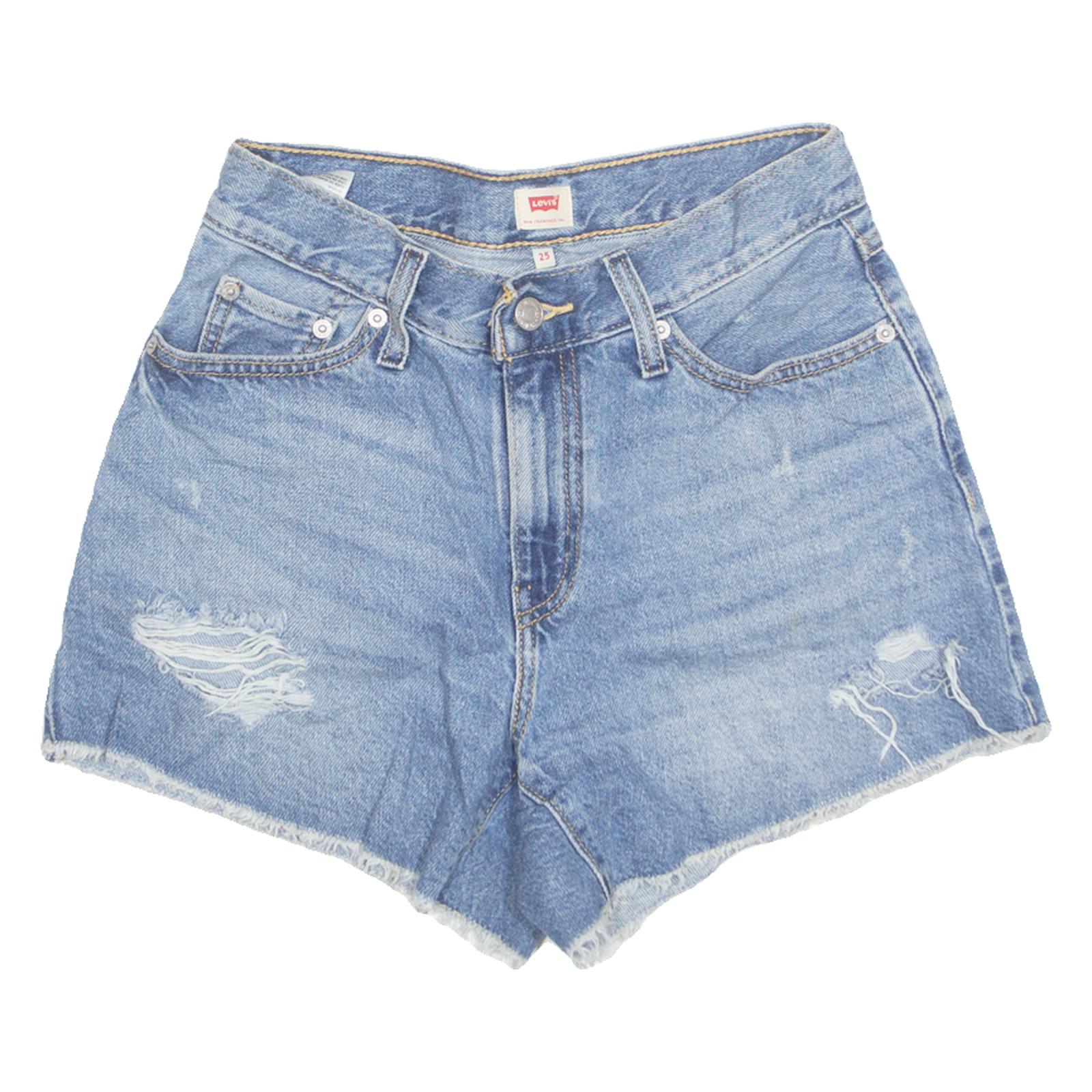 LEVI'S Cut Off Womens Denim Shorts Blue XS W25 Refurbished - N/A refurbished available on Cerqular