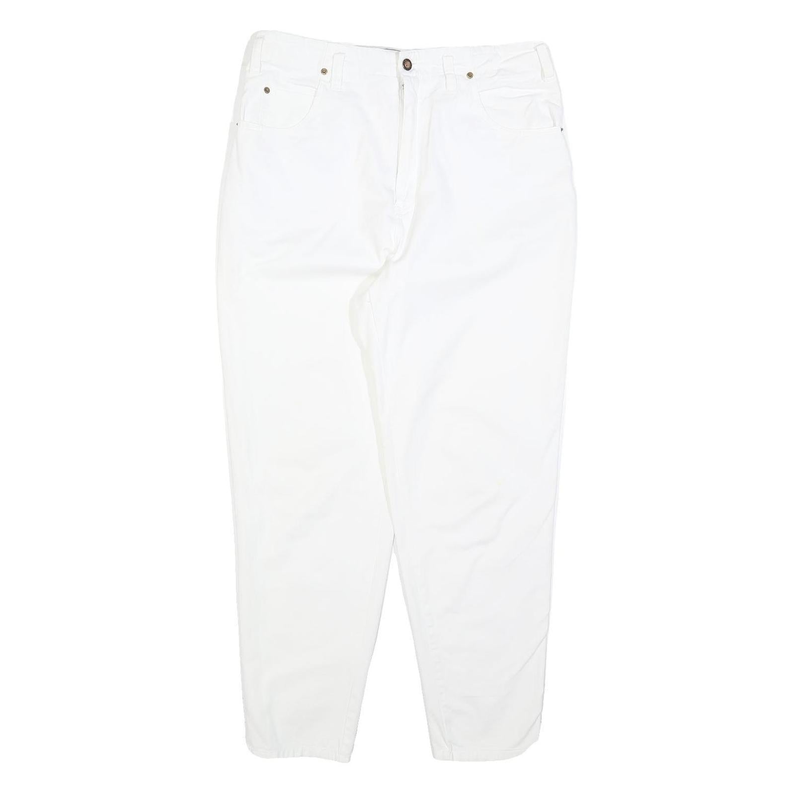 GLOBETROTTER Womens White Regular Fit Straight Denim Woven Cotton Blend Jeans Refurbished - N/A refurbished available on Cerqular