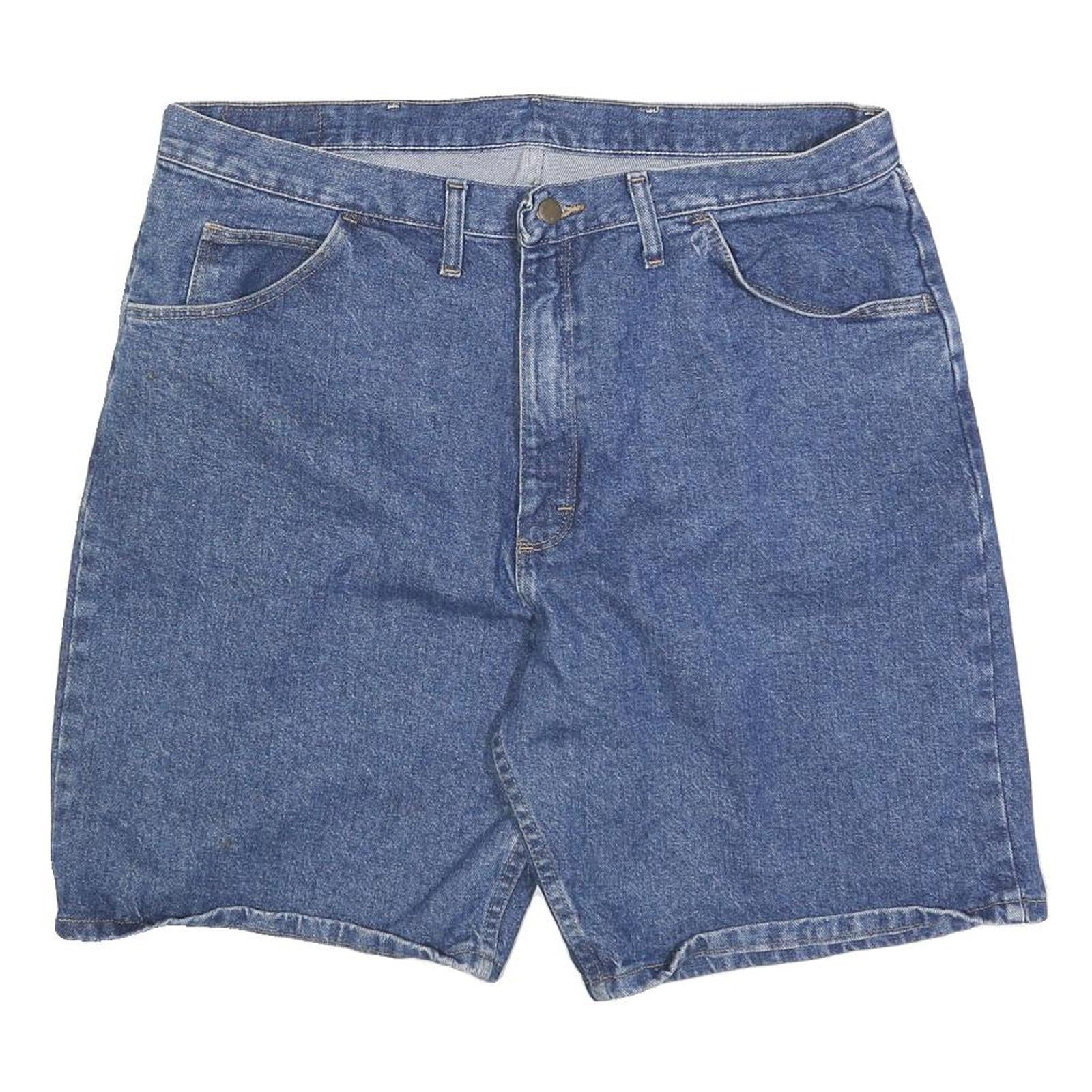 WRANGLER Mens Denim Blue Casual Shorts XL W38 Classic Cotton 5-Pocket Zip Fly Refurbished - N/A refurbished available on Cerqular