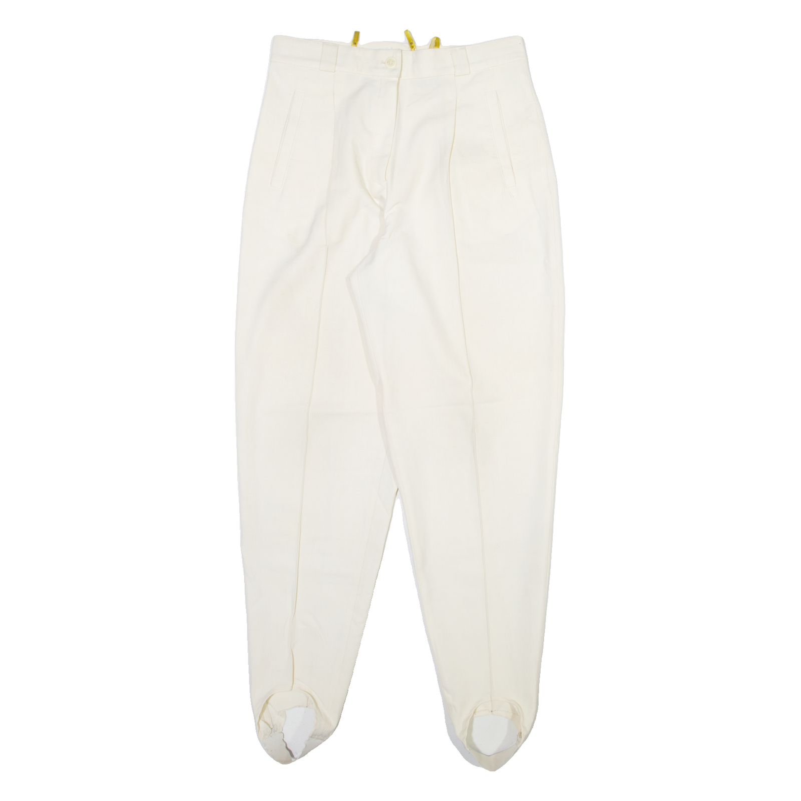 SPENGLER Womens Trousers Cream Regular Tapered Wool W28 L30 Refurbished - N/A refurbished available on Cerqular