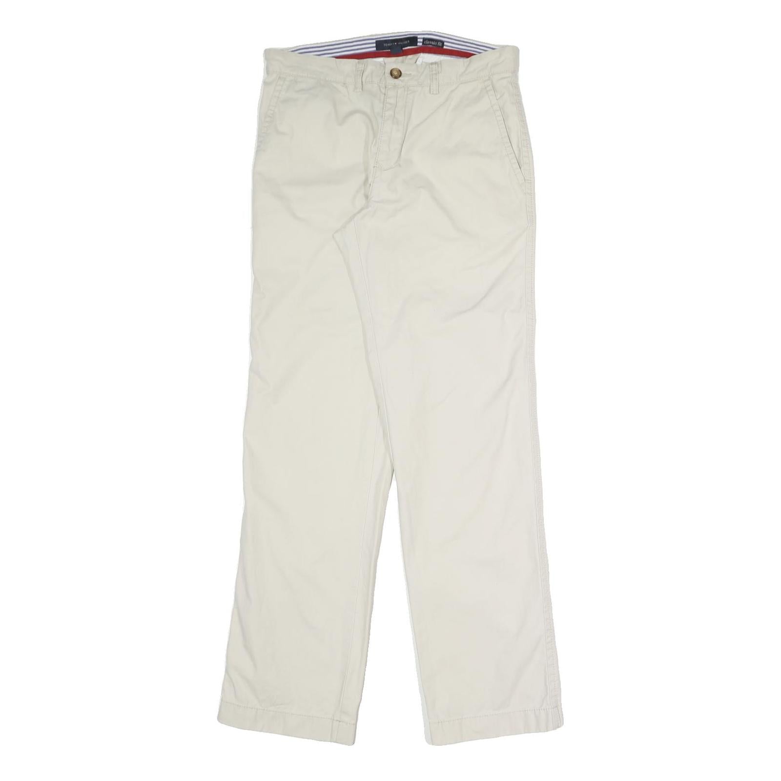 TOMMY HILFIGER Mens Cotton Blend Beige Regular Fit Straight Leg Trousers W32 L32 Refurbished - N/A refurbished available on Cerqular