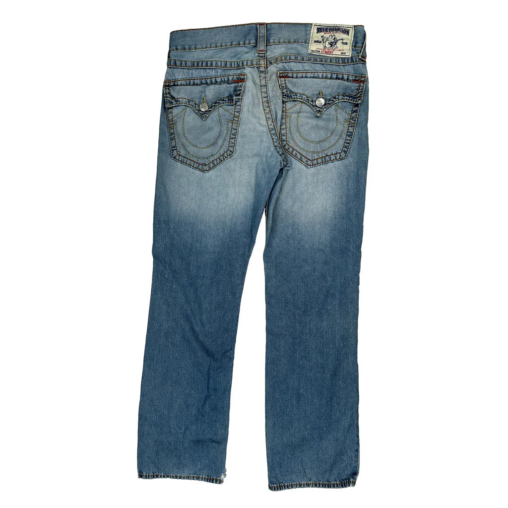 True Religion Jeans - 36W 30L Light Wash Denim Refurbished - Thrifted (note: this is a term often used to describe second- refurbished available on Cerqular
