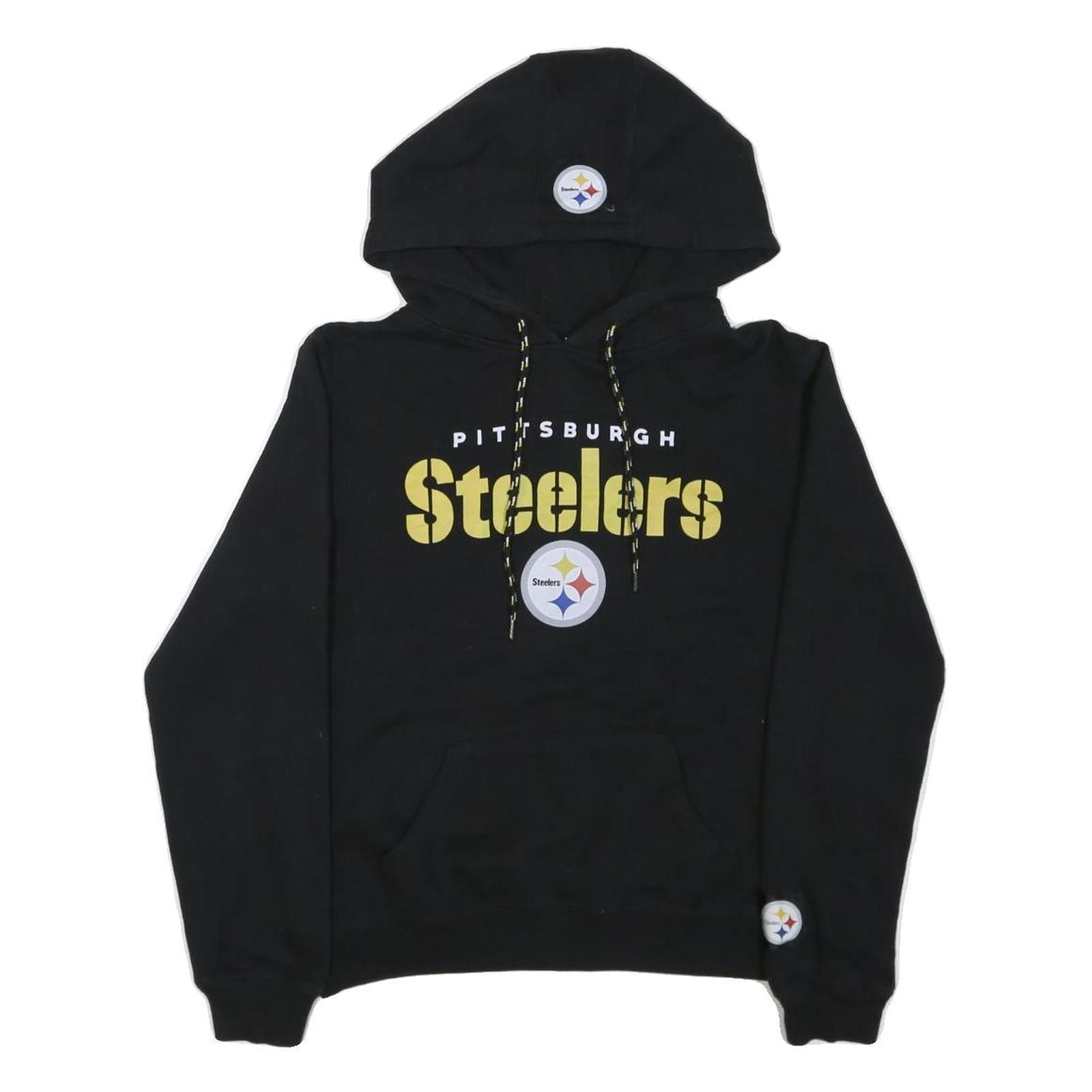 NFL Mens Black Pittsburgh Steelers Hoodie S Cotton Blend Casual Pullover Refurbished - N/A refurbished available on Cerqular