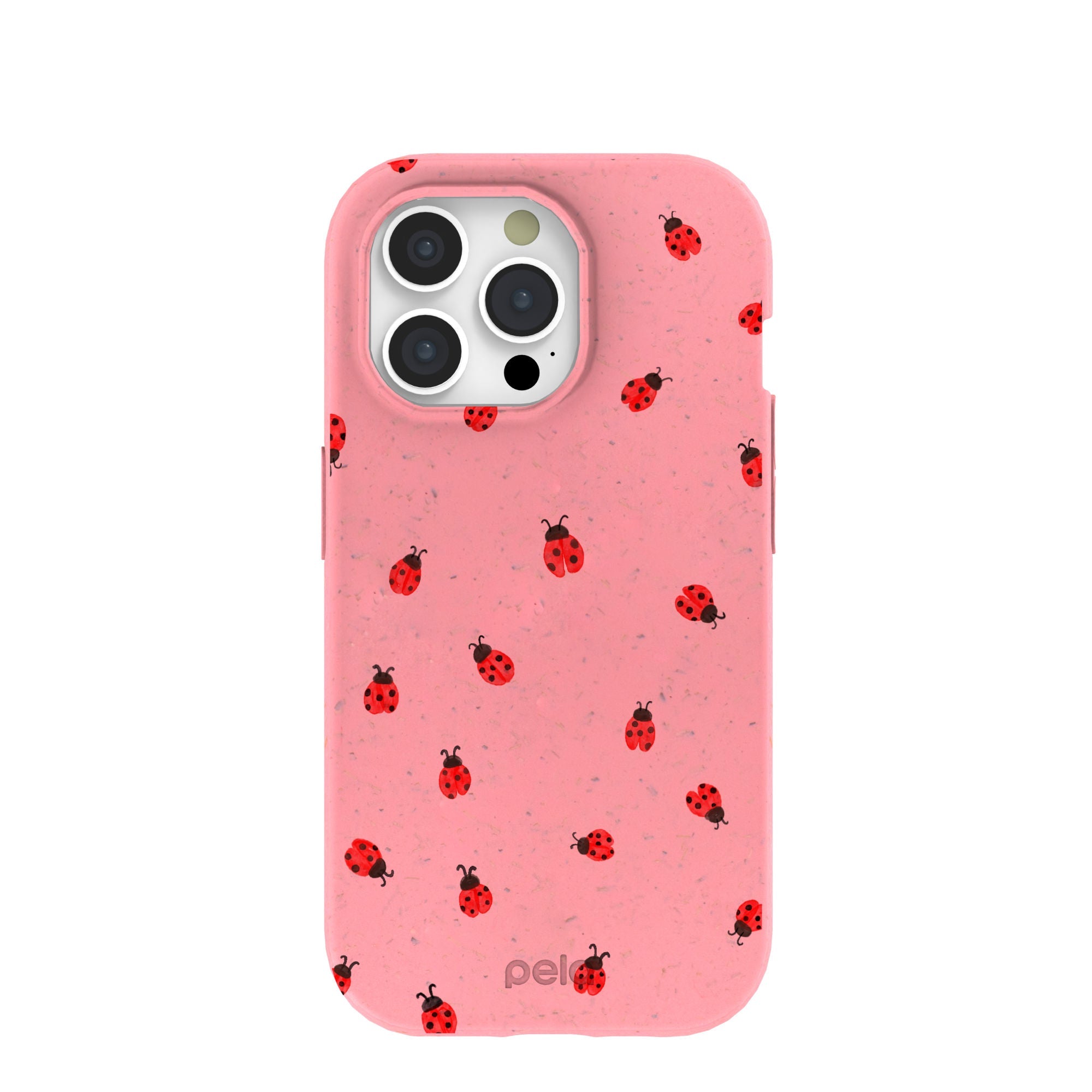 Bubblegum Pink Rosy Ladybug iPhone 15 Pro Case Refurbished - Pela Case refurbished available on Cerqular
