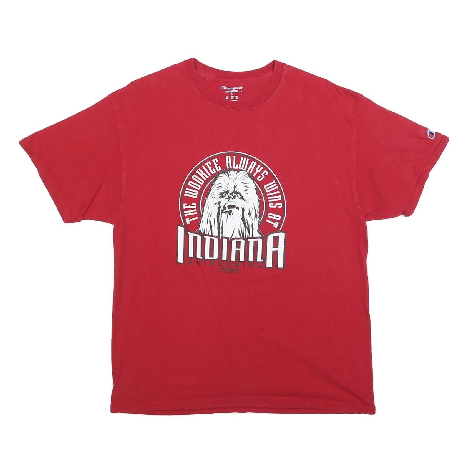 CHAMPION Mens Red Star Wars Graphic T-Shirt L Short Sleeve Crew Neck Refurbished - N/A refurbished available on Cerqular