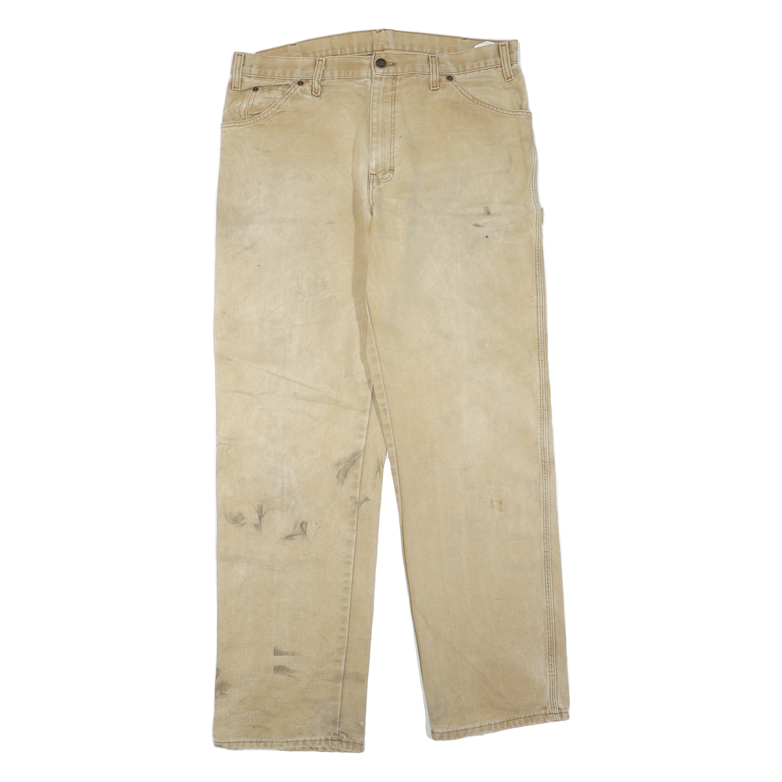 DICKIES Womens Regular Fit Straight Leg Denim Beige W36 L33 Workwear Zip Jeans Refurbished - N/A refurbished available on Cerqular