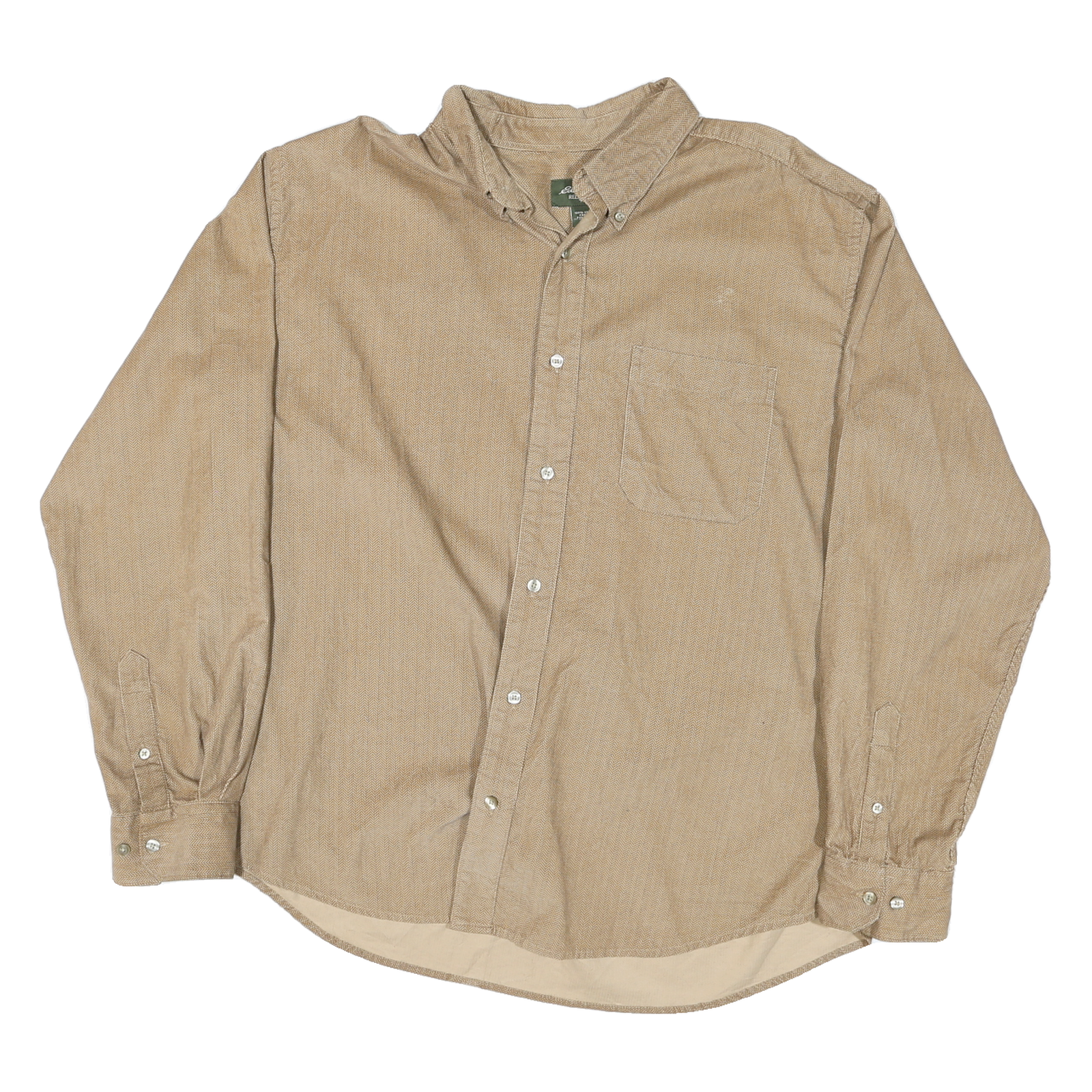 EDDIE BAUER Mens Beige Cotton Blend Shirt XL Casual Button Down Pocket Refurbished - N/A refurbished available on Cerqular