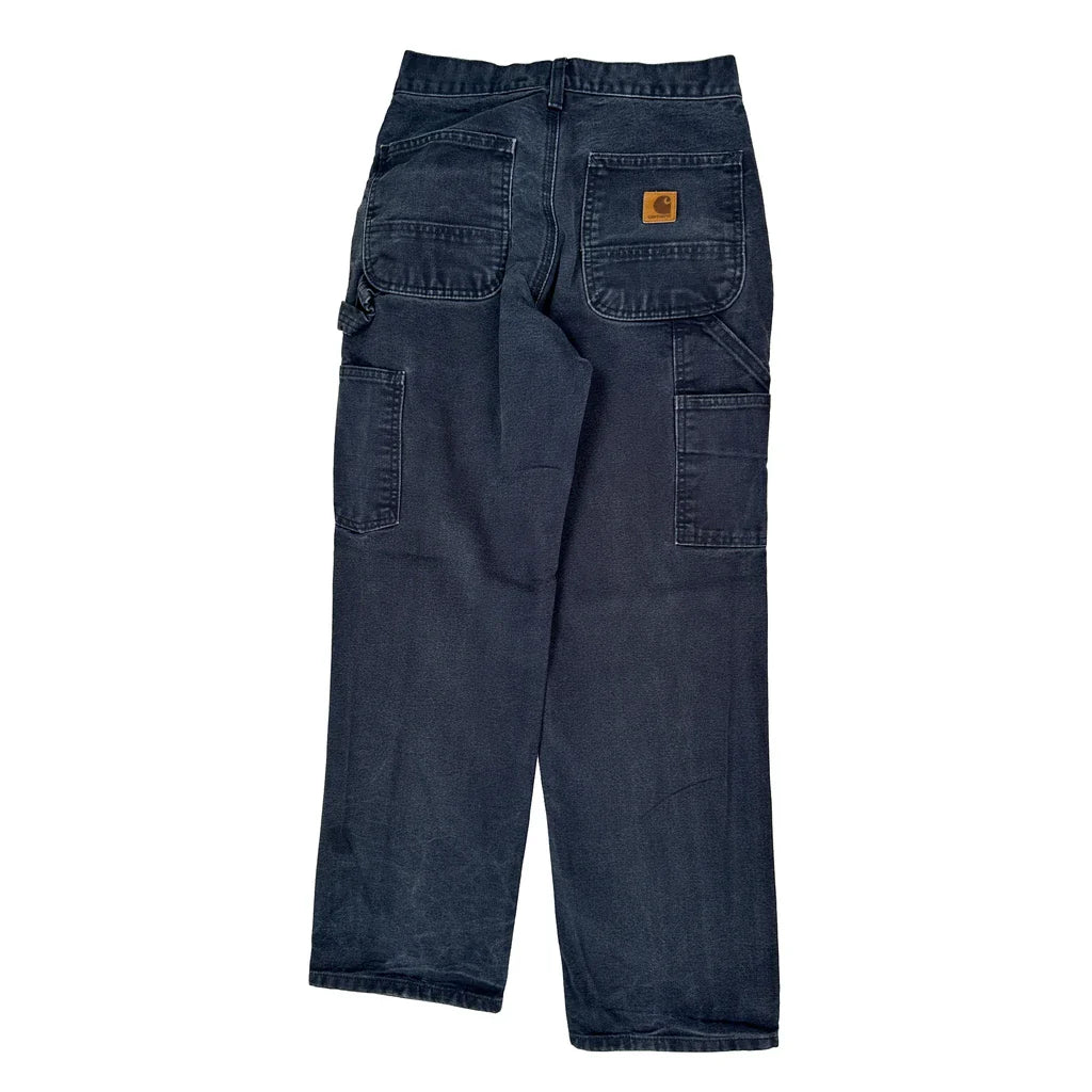 Carhartt Carpenter Trousers - 26W UK 6 Blue Cotton Refurbished - Thrifted (note: this is a term often used to describe second- refurbished available on Cerqular