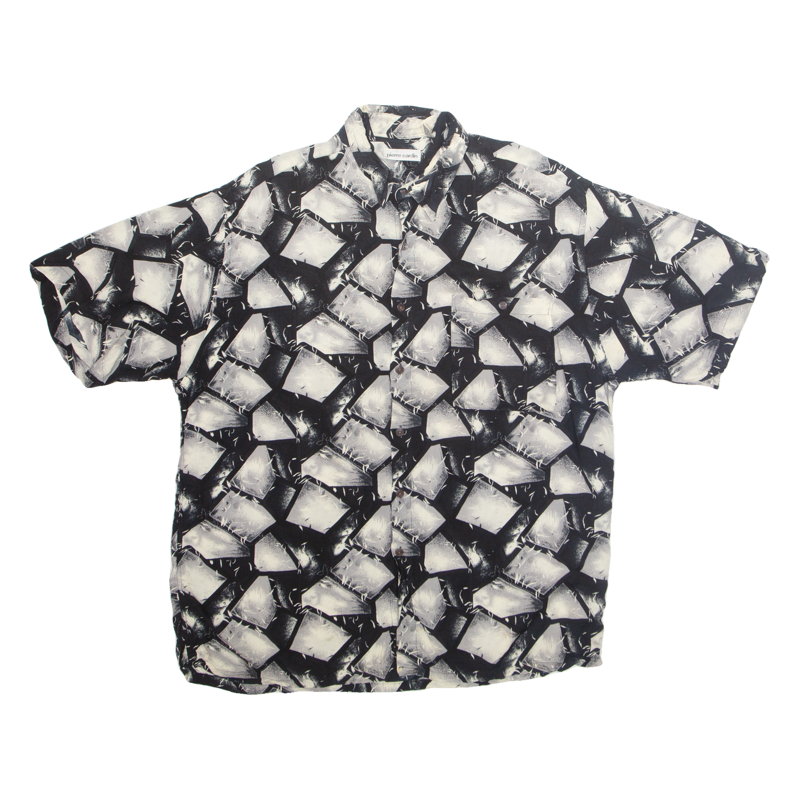 PIERRE CARDIN Mens Shirt Black Crazy Pattern XL Refurbished - N/A refurbished available on Cerqular