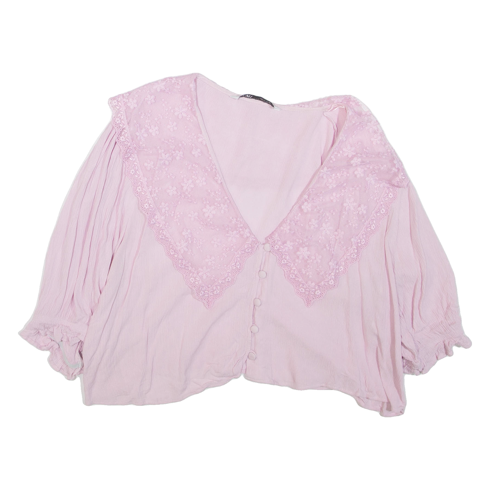 ZARA Womens Cropped Blouse Pink XL Refurbished - N/A refurbished available on Cerqular