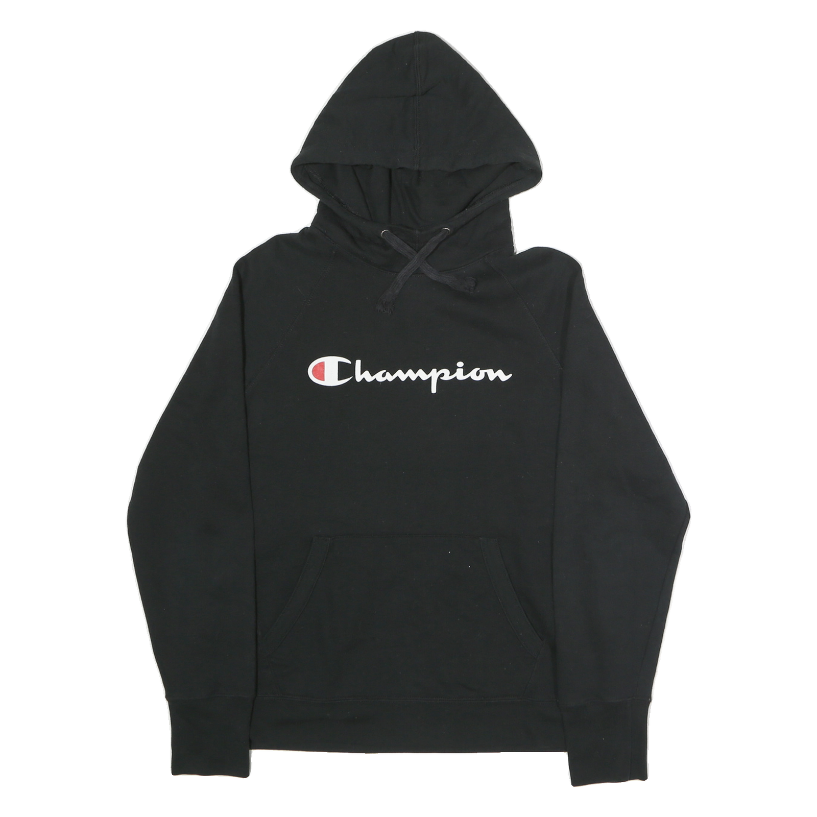 CHAMPION Mens Black Pullover Hoodie M Cotton Classic Logo Sweatshirt Refurbished - N/A refurbished available on Cerqular