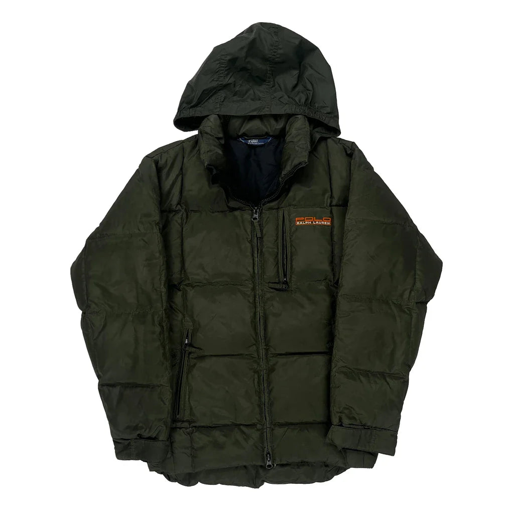Buy Hooded Polo By Ralph Lauren Puffer - Small Green Polyester Refurbished - $113.89 Hooded Polo By Ralph Lauren Puffer - Small Green Polyester Refurbished - Thrifted (note: this is a term often used to describe second- refurbished available on Cerqular