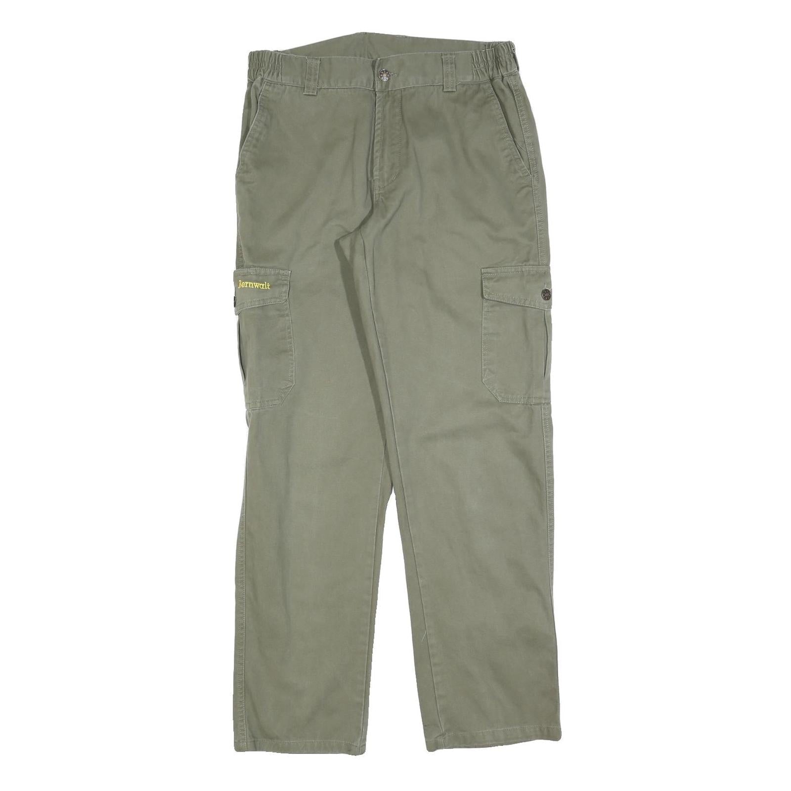BERNWALT Womens Cotton Blend Green Regular Cargo Trousers W30 L32 Casual Refurbished - N/A refurbished available on Cerqular