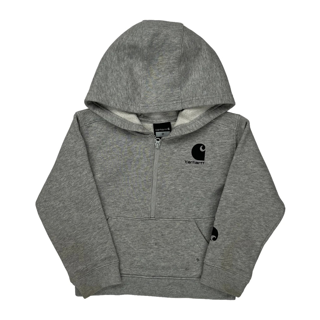 Age 3 Carhartt Hoodie - XS Grey Cotton Blend Refurbished - Thrifted (note: this is a term often used to describe second- refurbished available on Cerqular