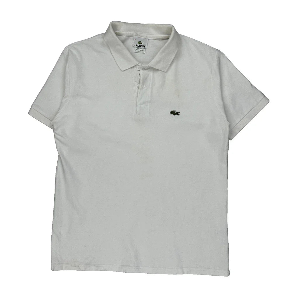 Lacoste Polo Shirt - Large White Cotton Refurbished - Thrifted (note: this is a term often used to describe second- refurbished available on Cerqular