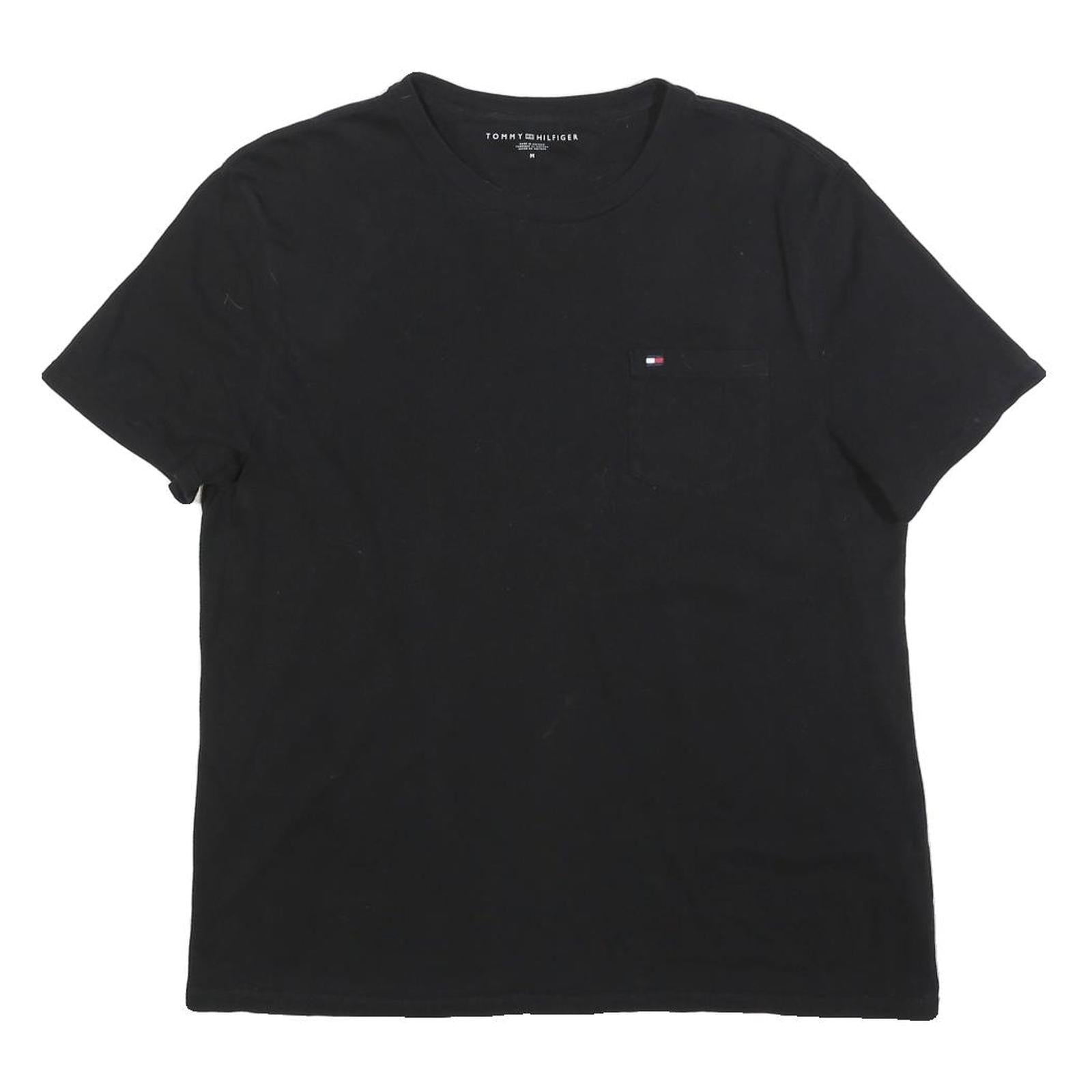 TOMMY HILFIGER Mens Black T-Shirt M Short Sleeve Crew Neck Pocket Logo Cotton Refurbished - N/A refurbished available on Cerqular