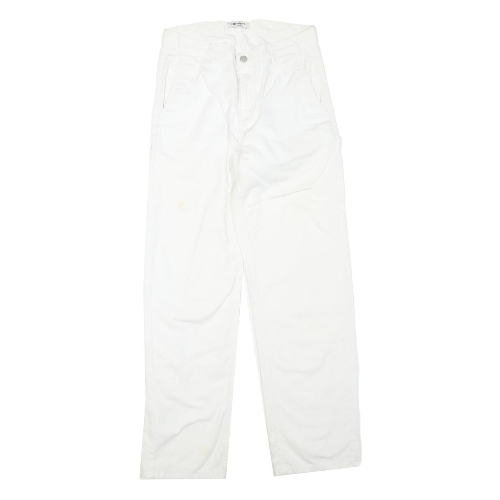 CARHARTT Womens White Cotton Blend Regular Straight Trousers W28 L30 Workwear Refurbished - N/A refurbished available on Cerqular