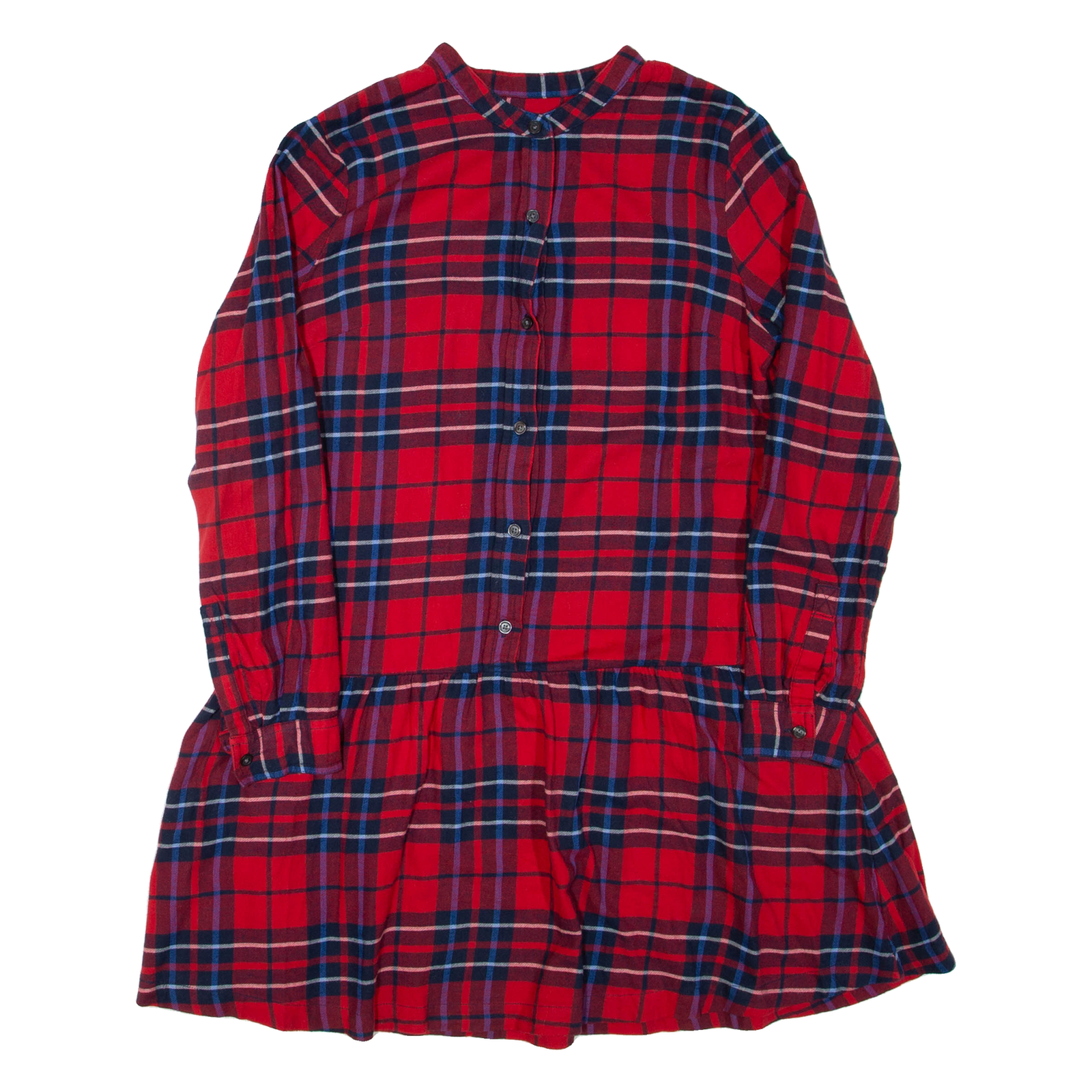 GAP Womens Day Dress Red Check Long Sleeve Short S Refurbished - N/A refurbished available on Cerqular