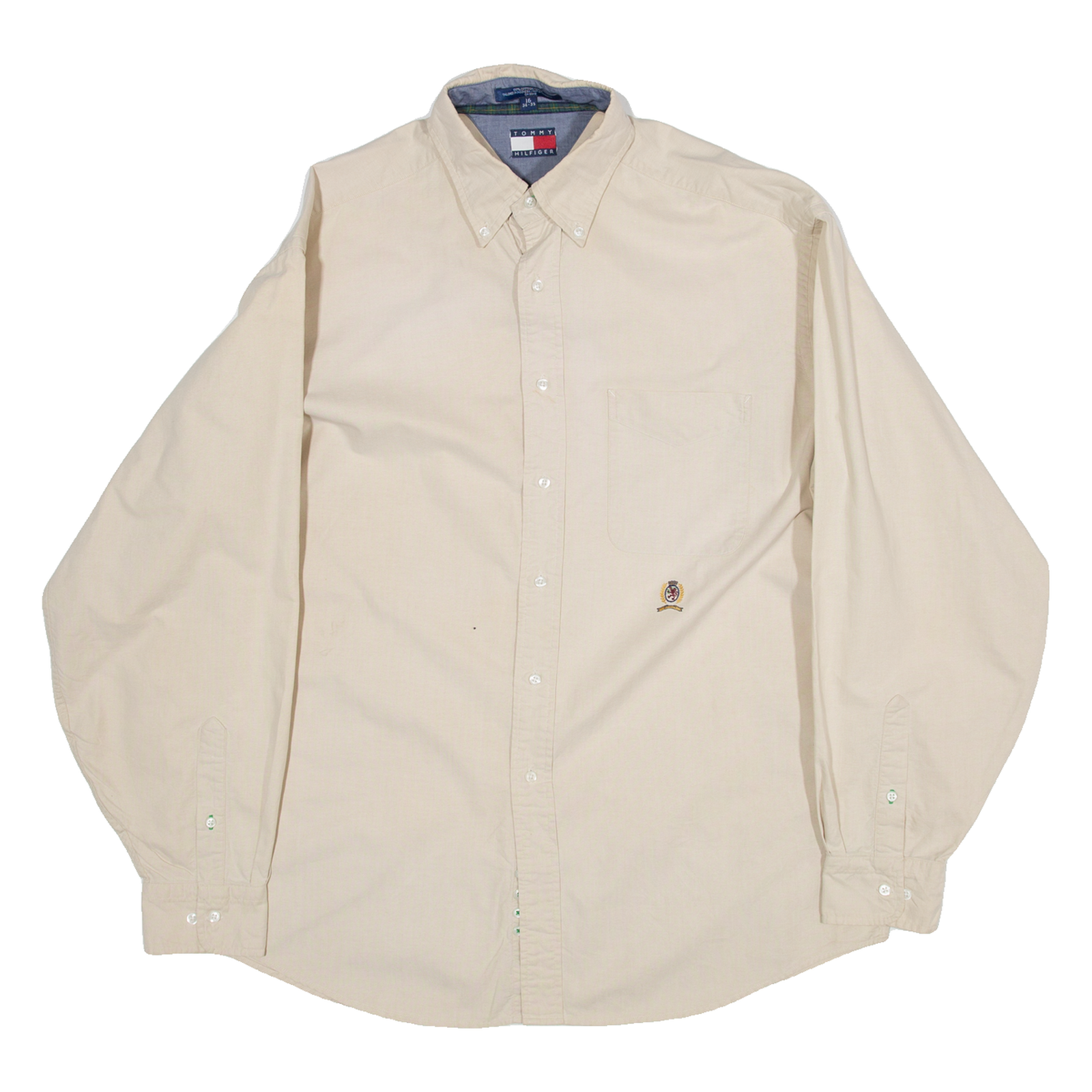 TOMMY HILFIGER Mens Plain Shirt Beige Long Sleeve XL Refurbished - N/A refurbished available on Cerqular