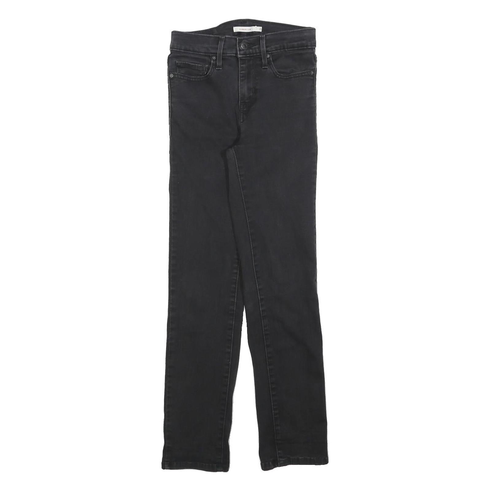 LEVI'S Womens Slim Black Denim Slim Jeans Cotton Blend W25 L27 Classic Fit Refurbished - N/A refurbished available on Cerqular
